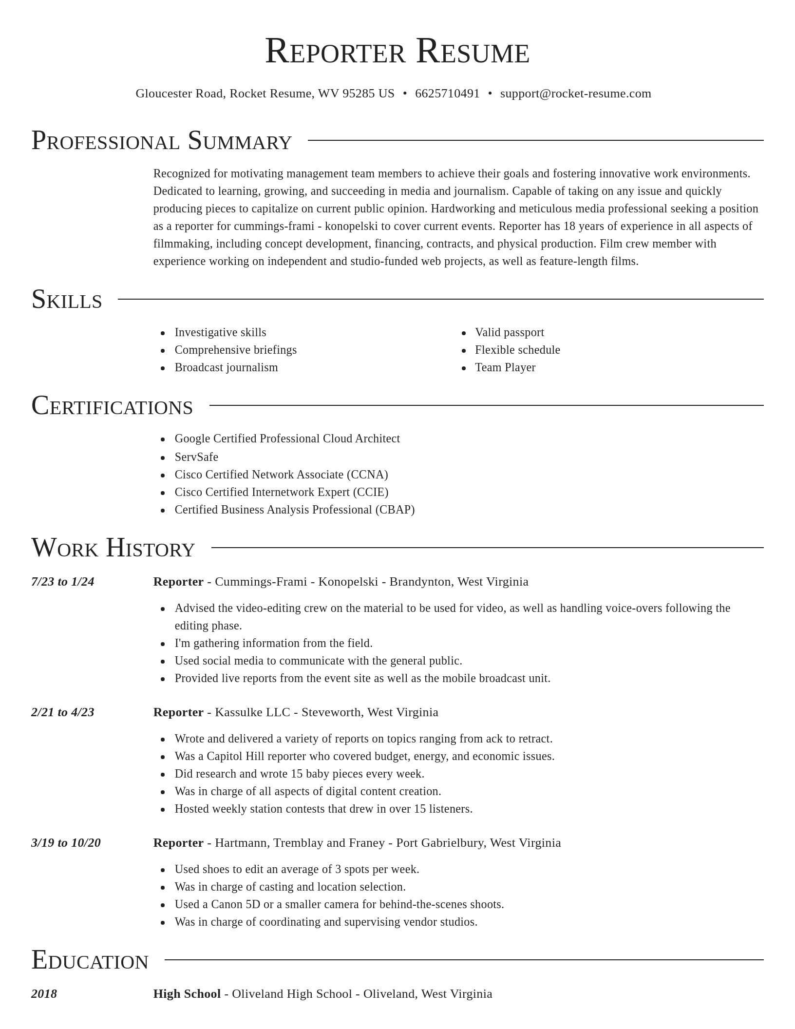 Director resume template