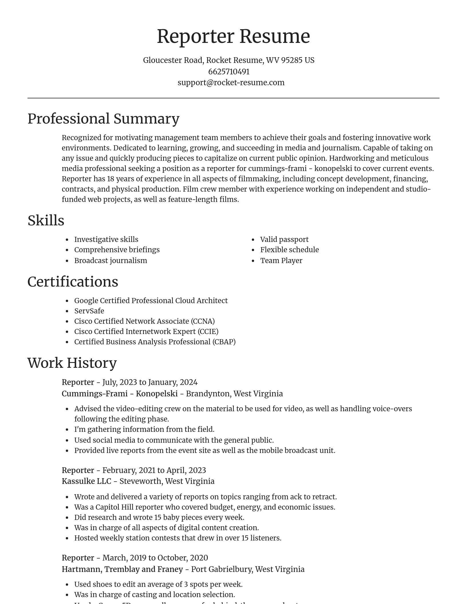 Focal Point resume template