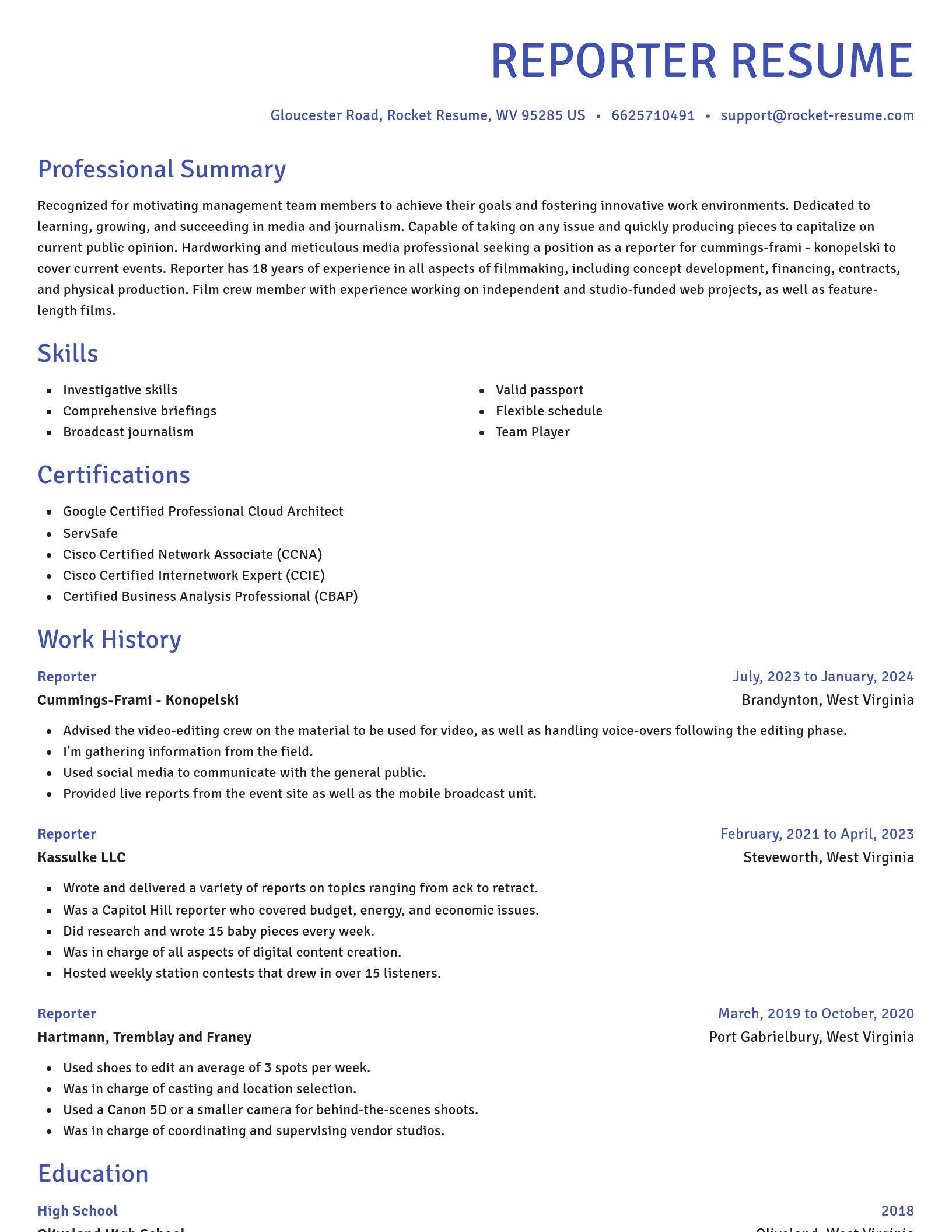 Novel resume template