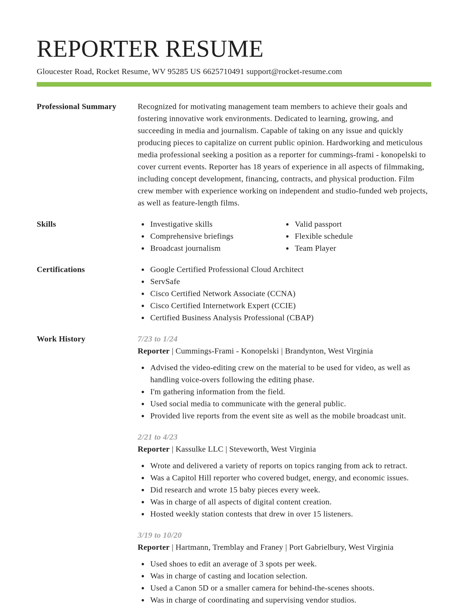 Smart resume template