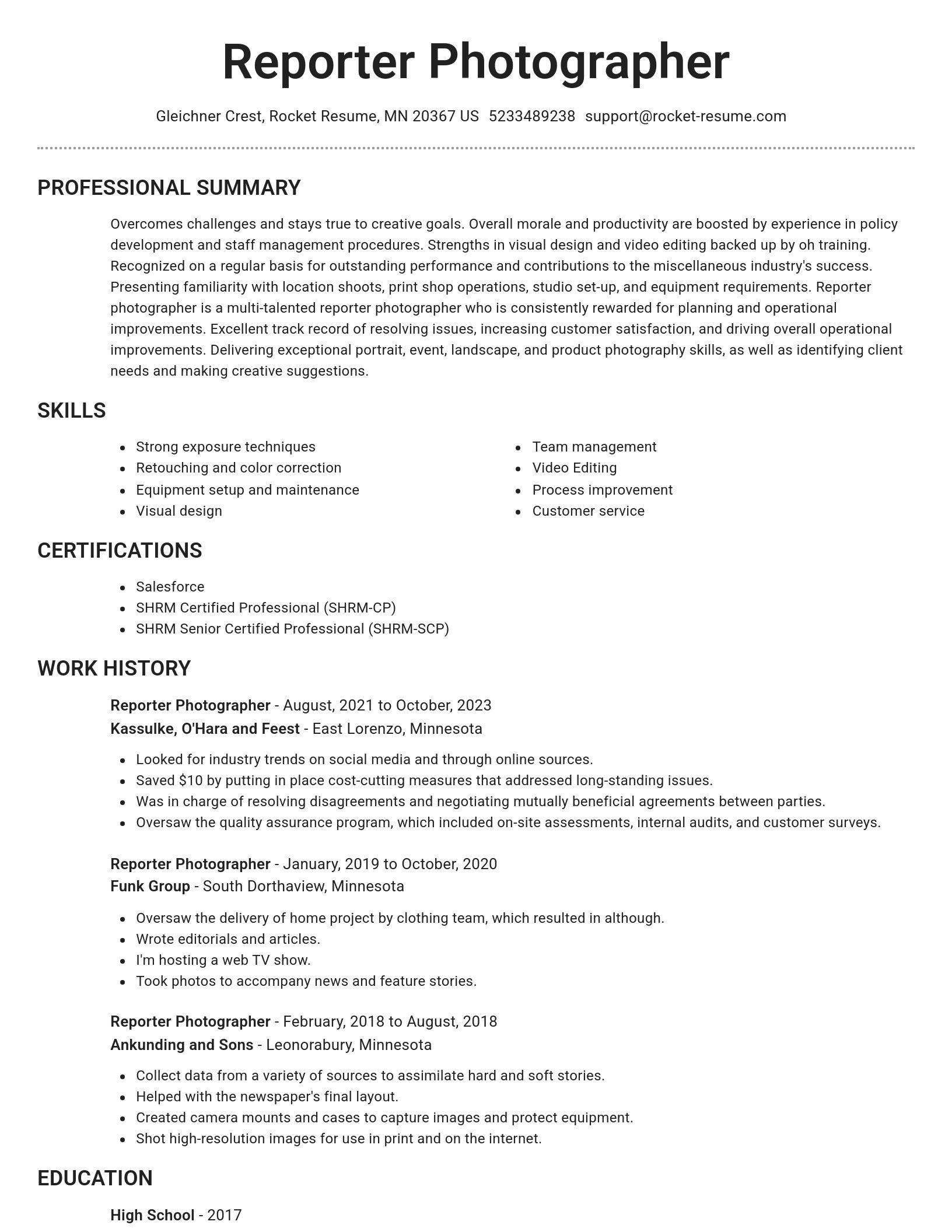 Brilliant resume template