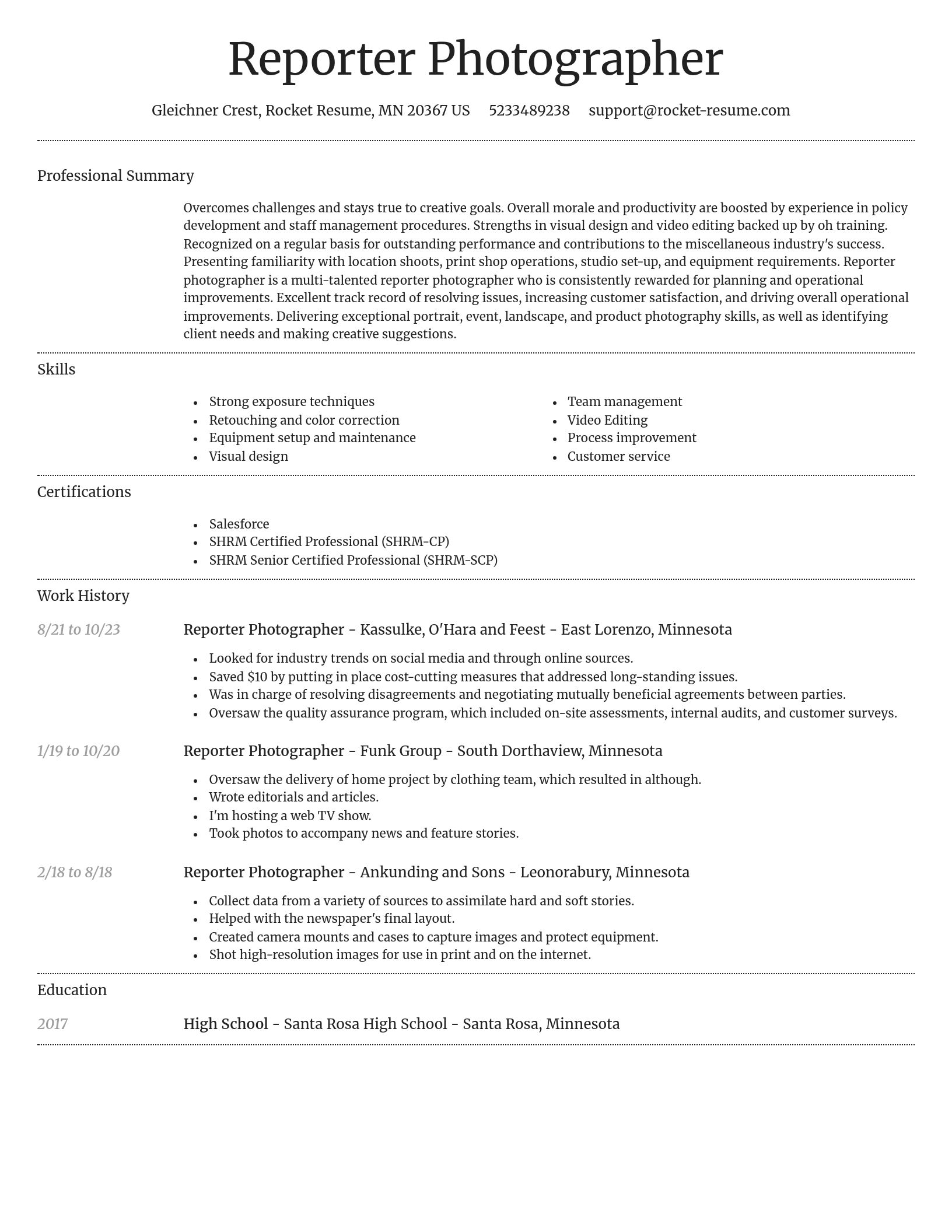 Dignified resume template