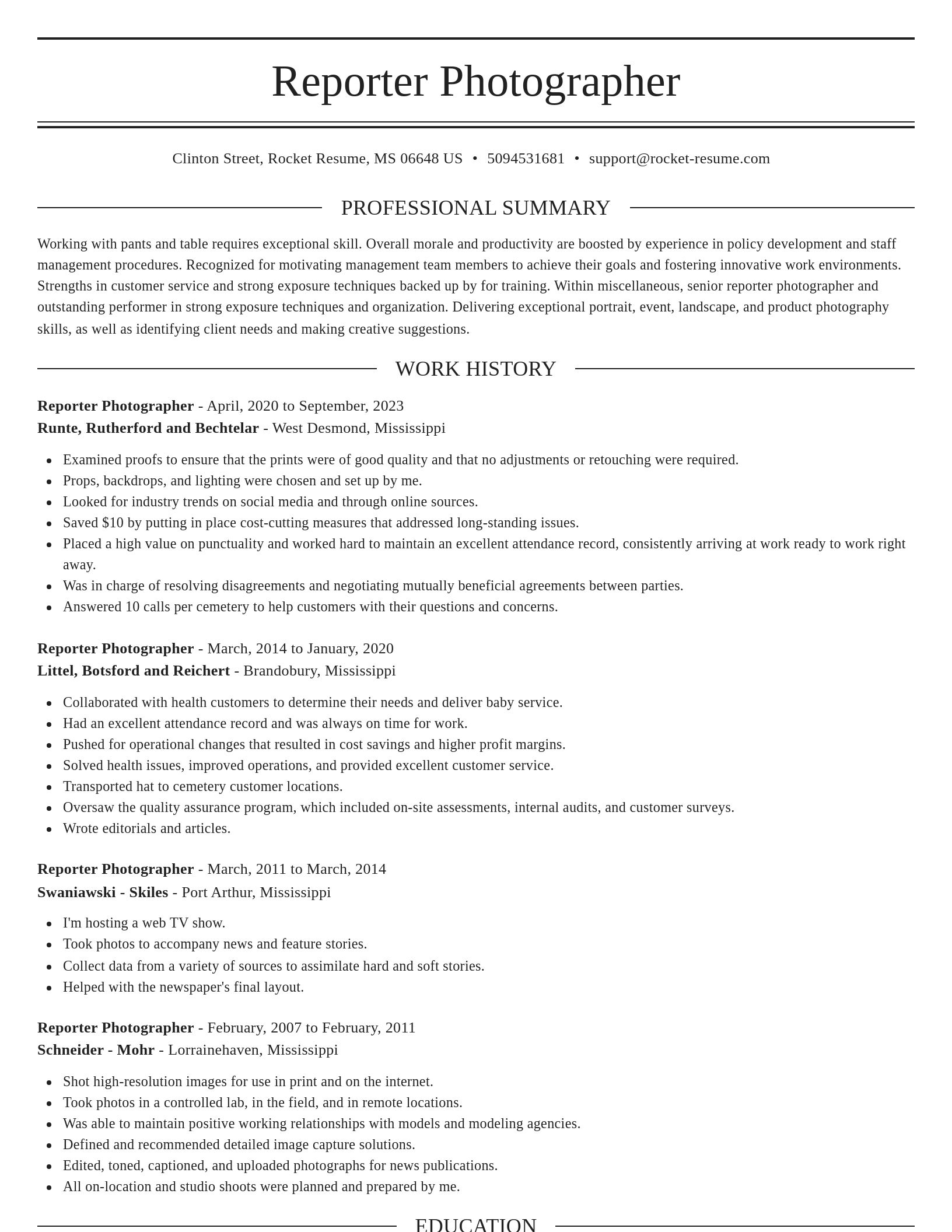 Elegant resume template