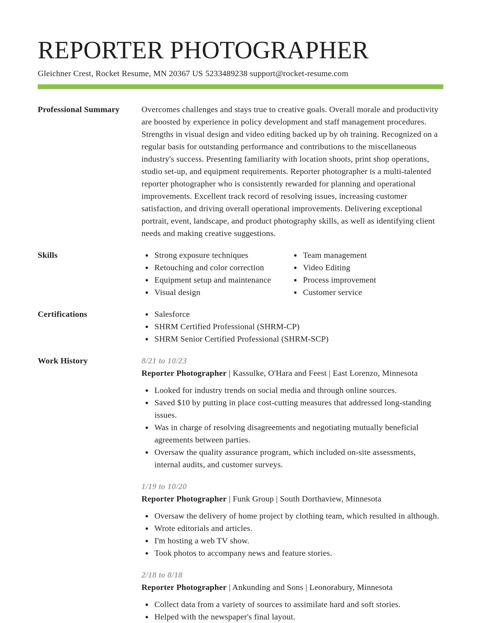 Smart resume template