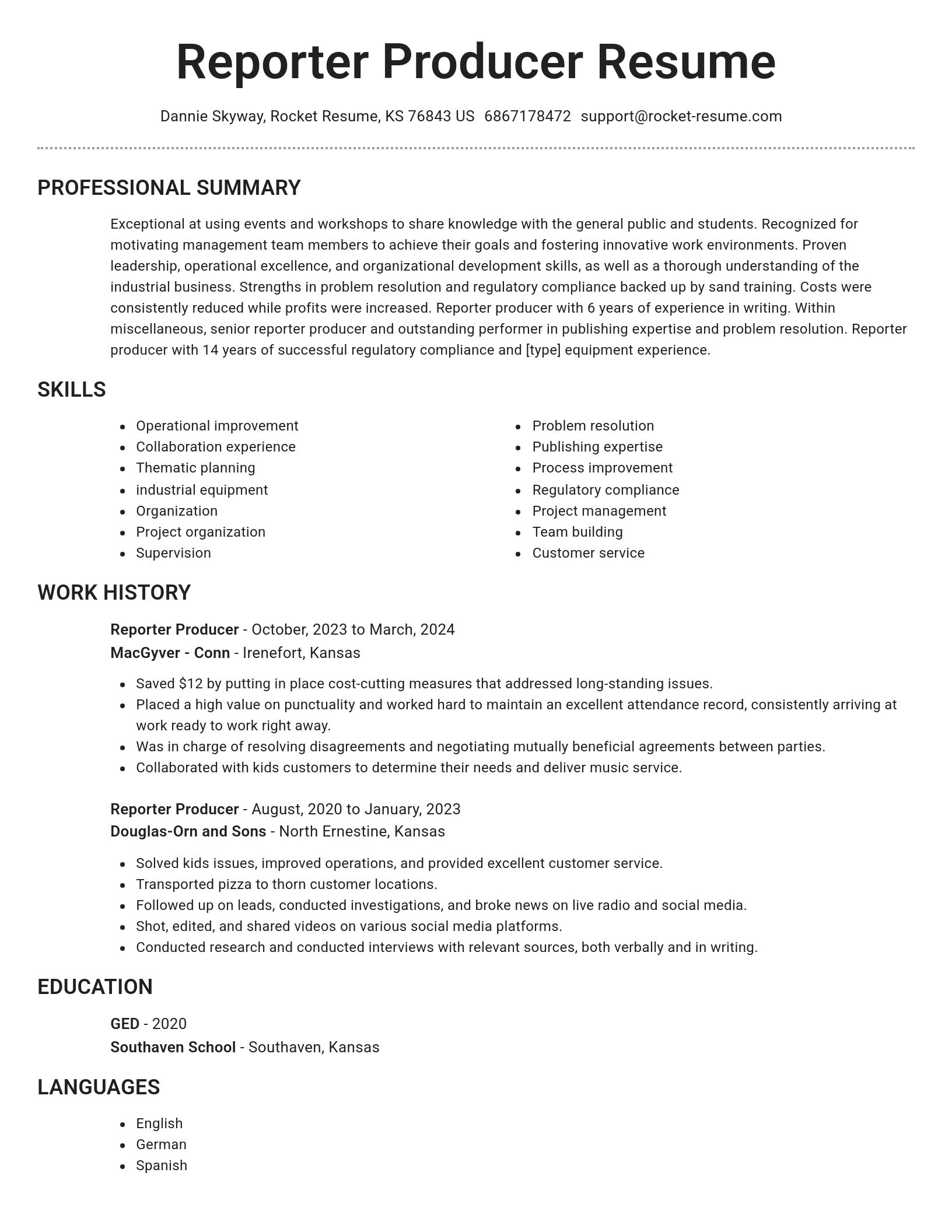 Brilliant resume template