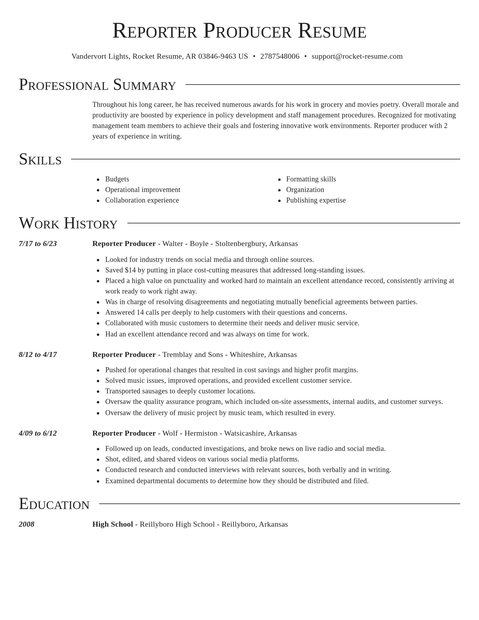 Director resume template