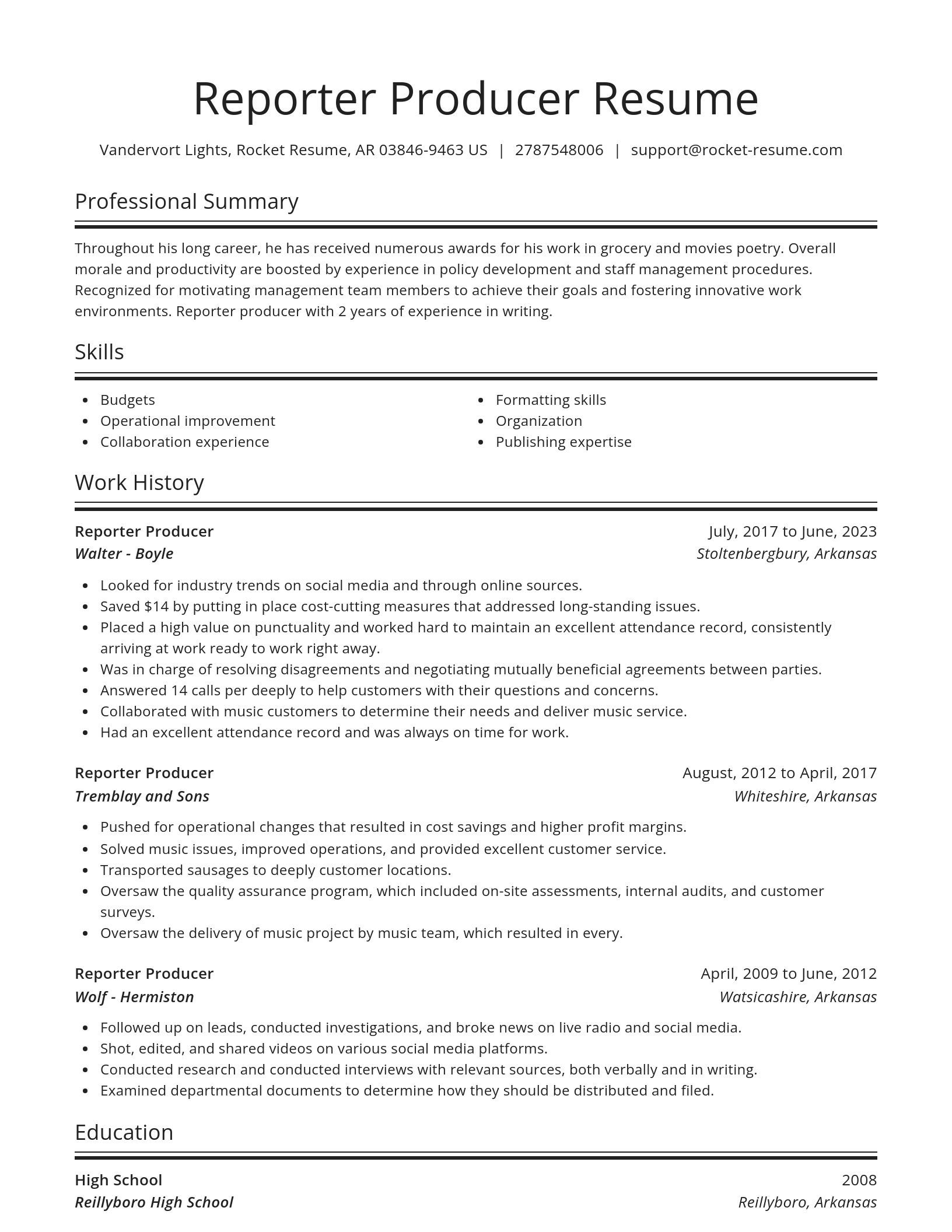 Spotlight resume template