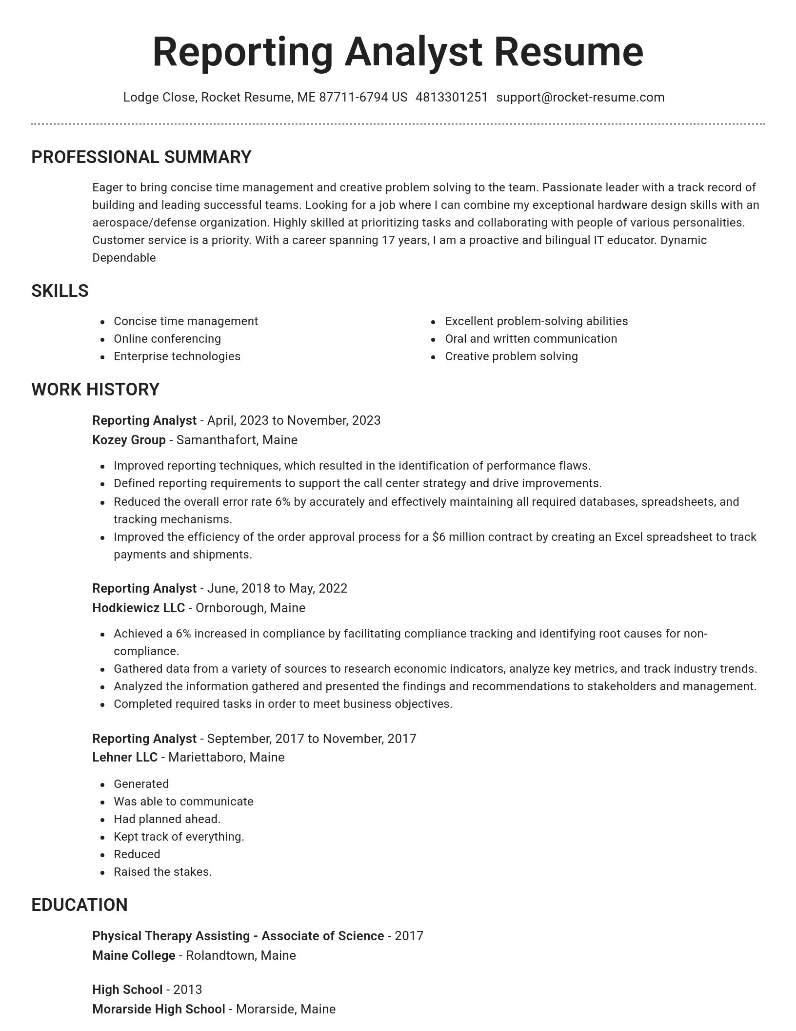 Brilliant resume template