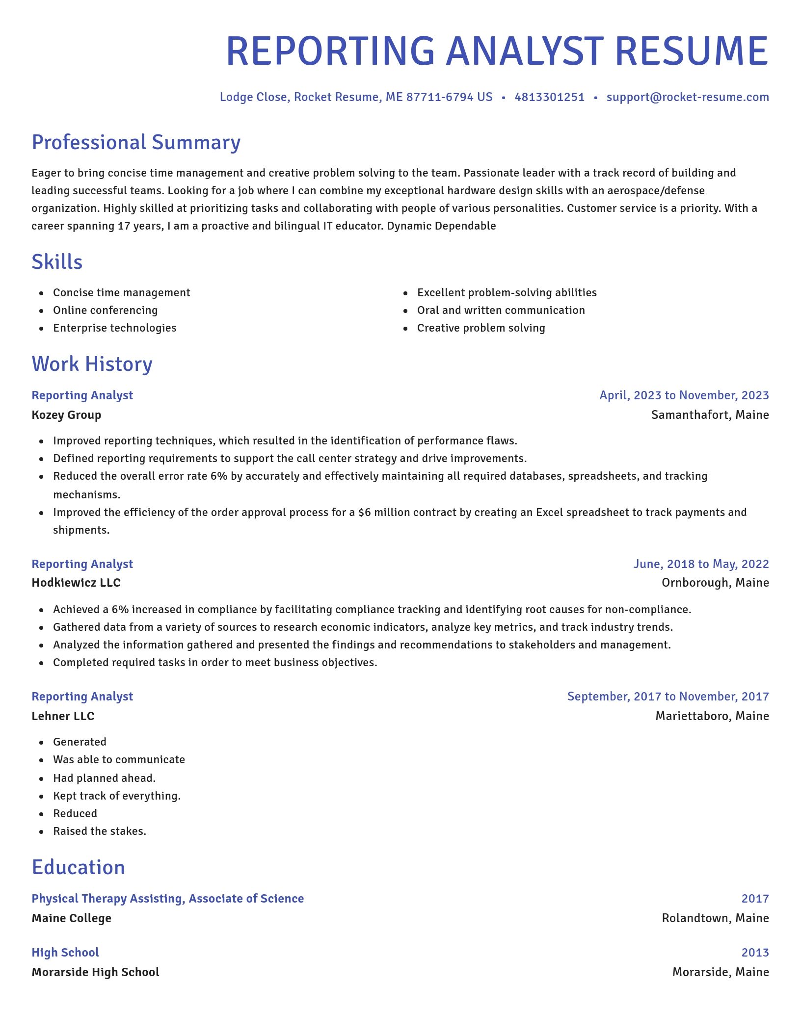 Novel resume template