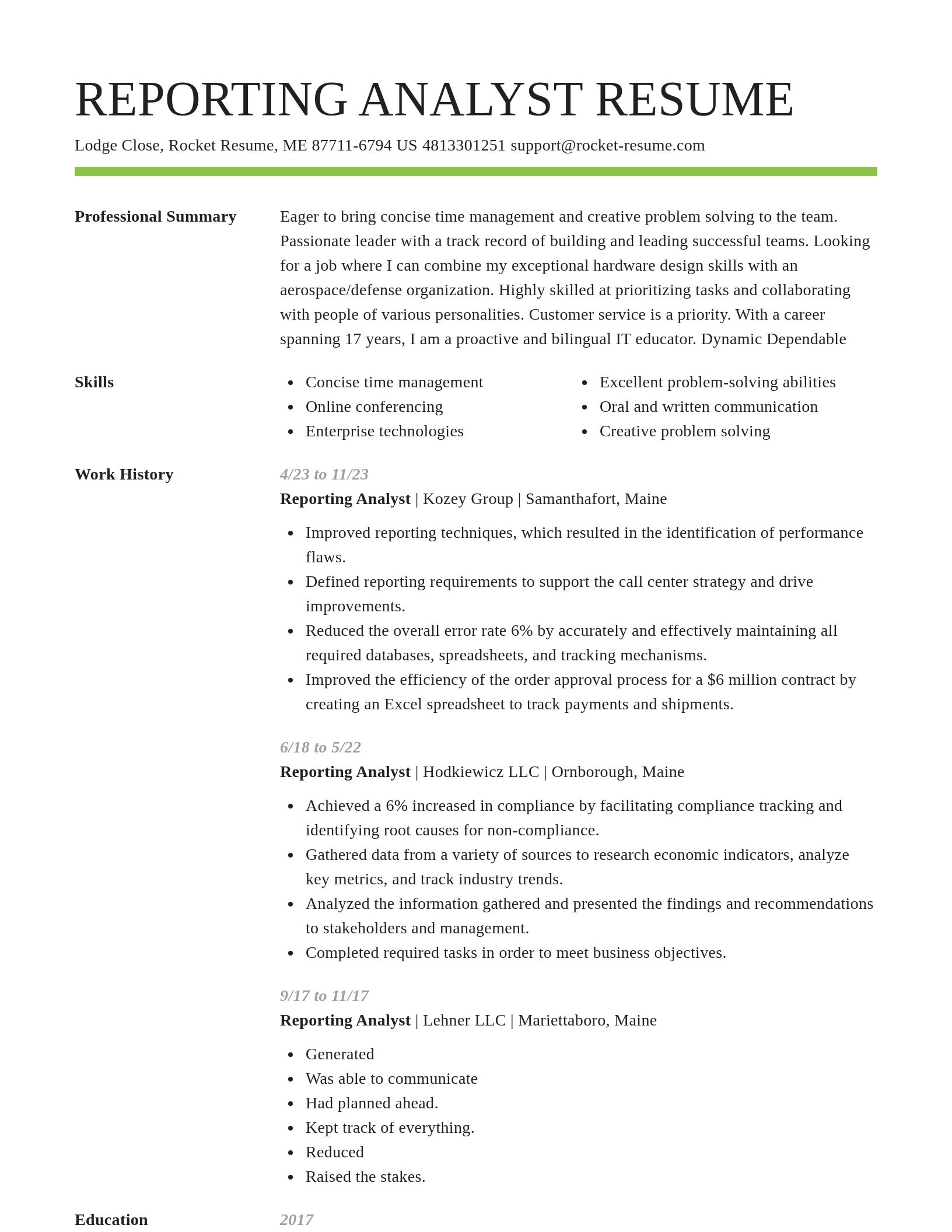 Smart resume template