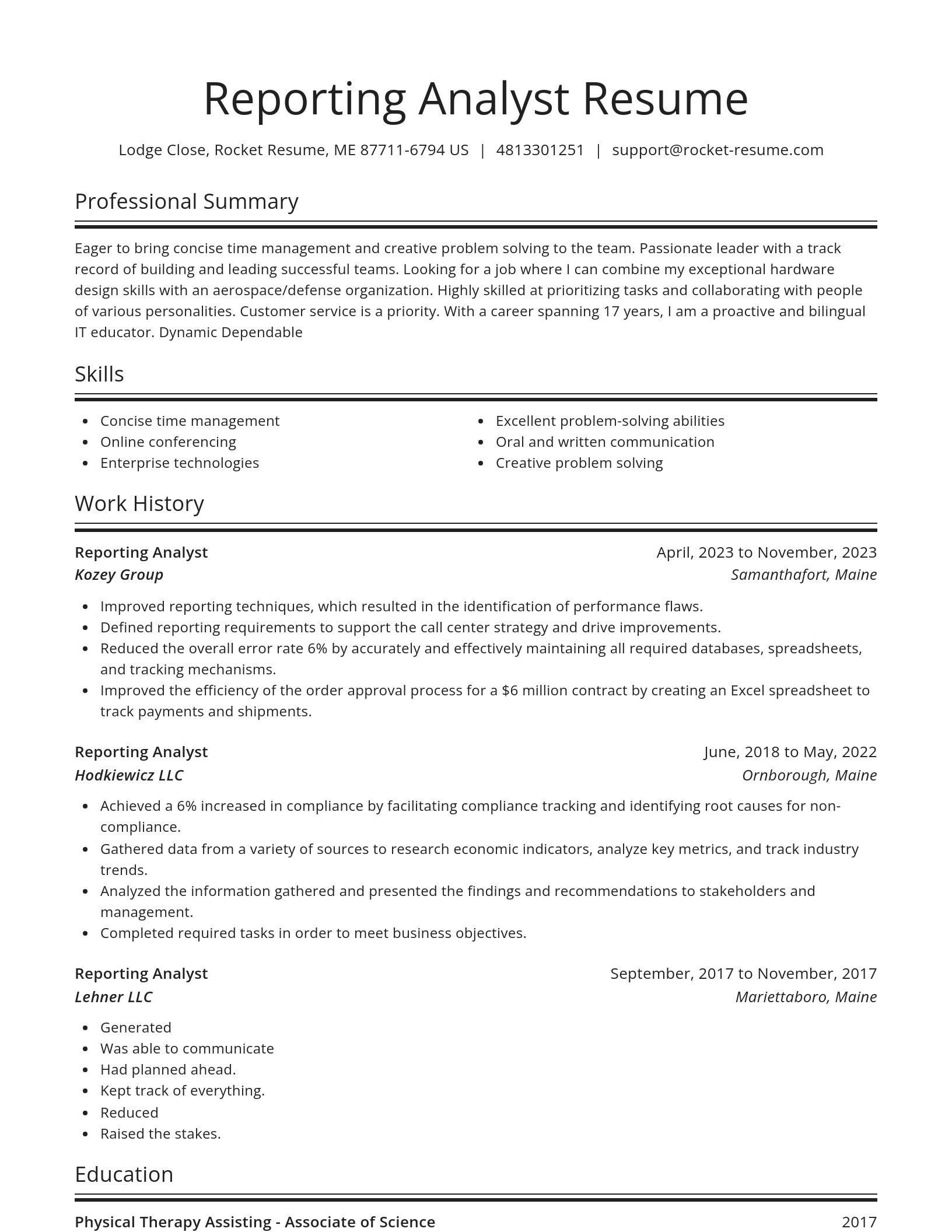 Spotlight resume template