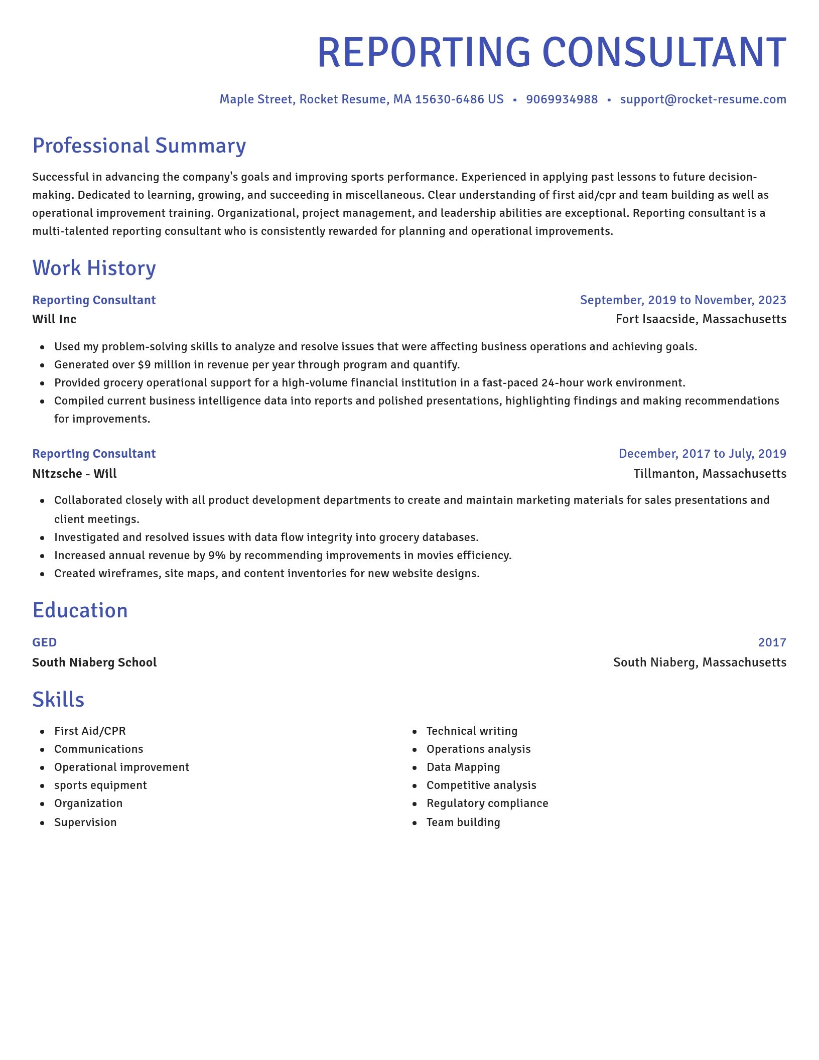 Novel resume template