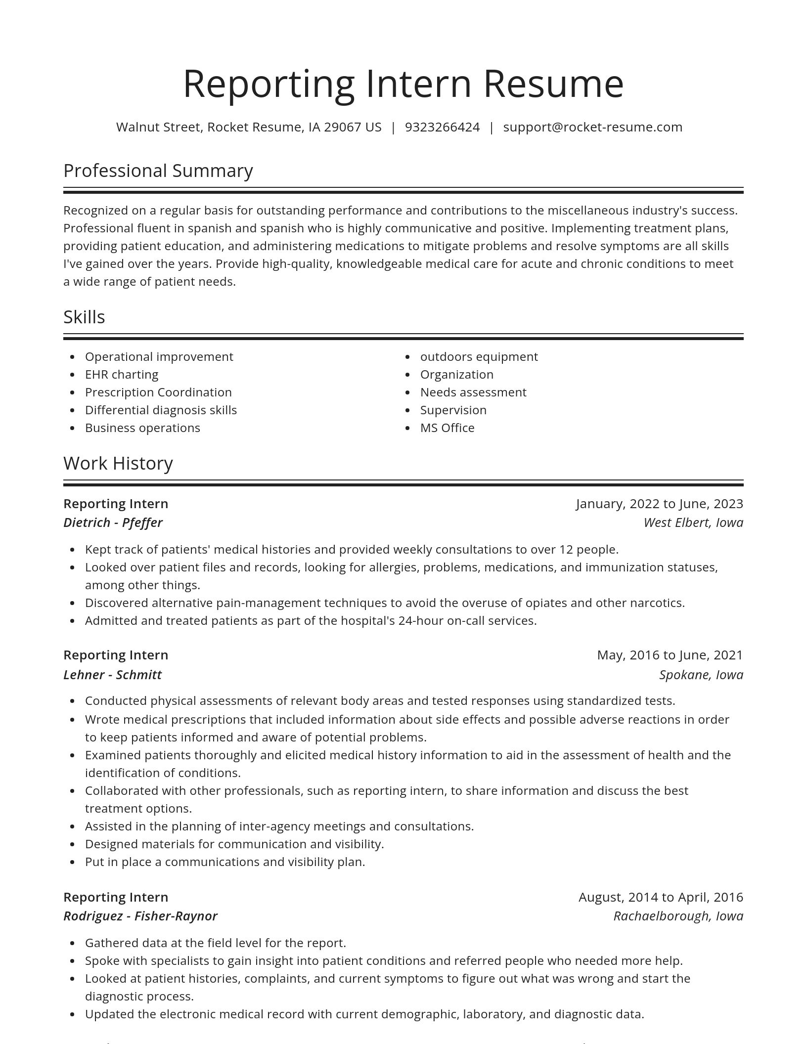 Spotlight resume template