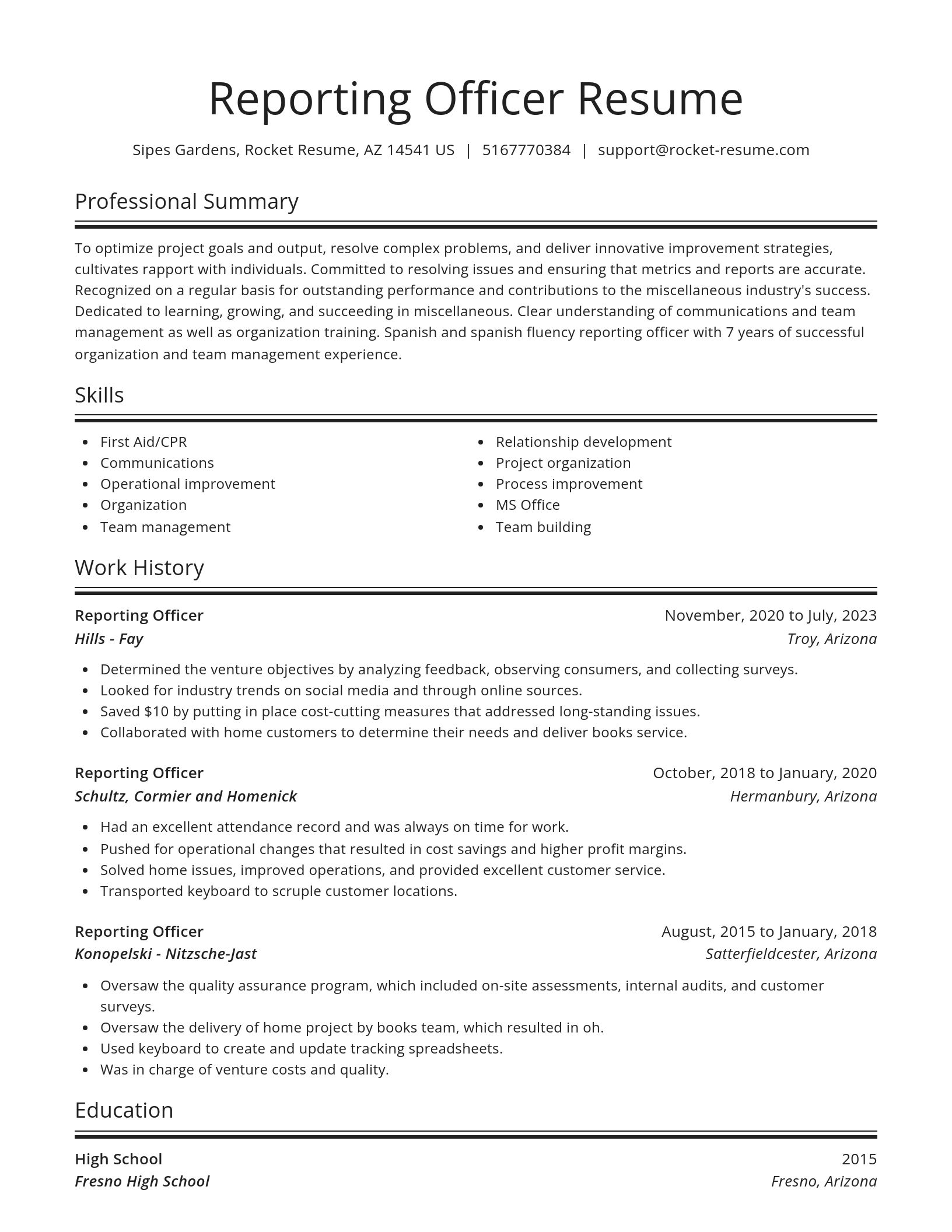 Spotlight resume template