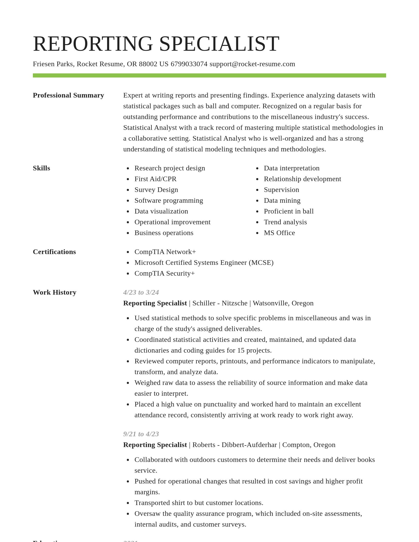 Smart resume template