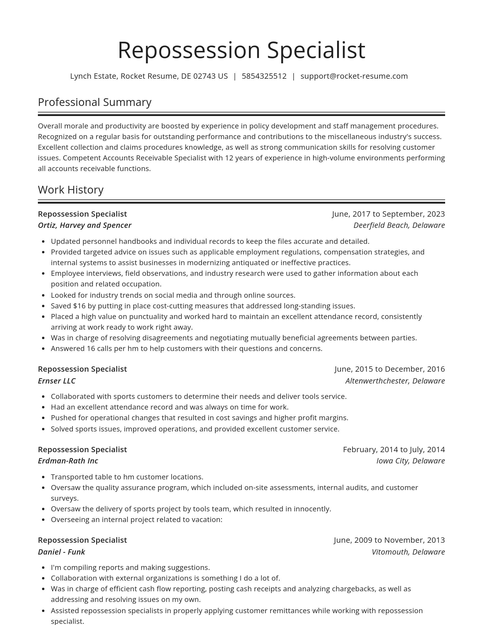 Spotlight resume template
