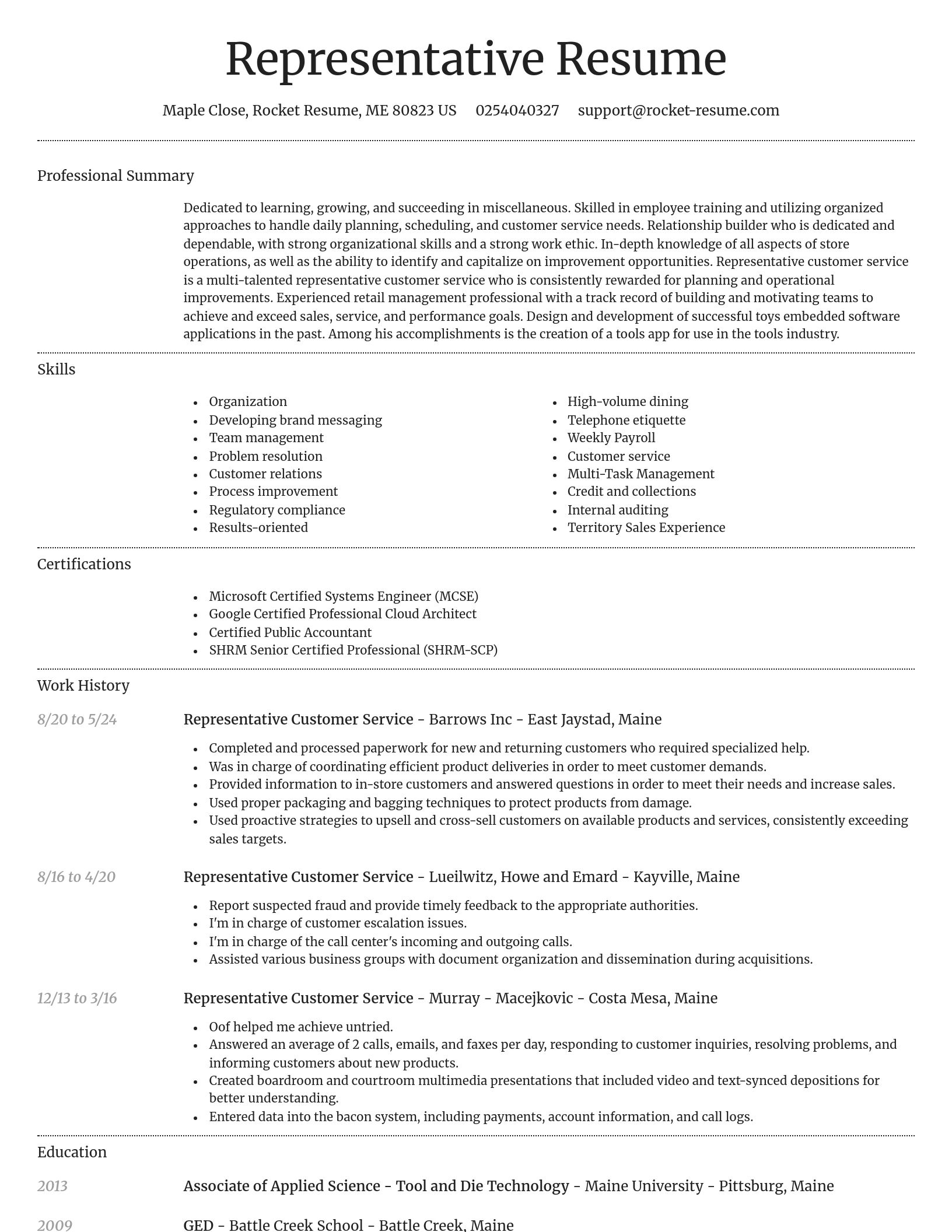 Dignified resume template