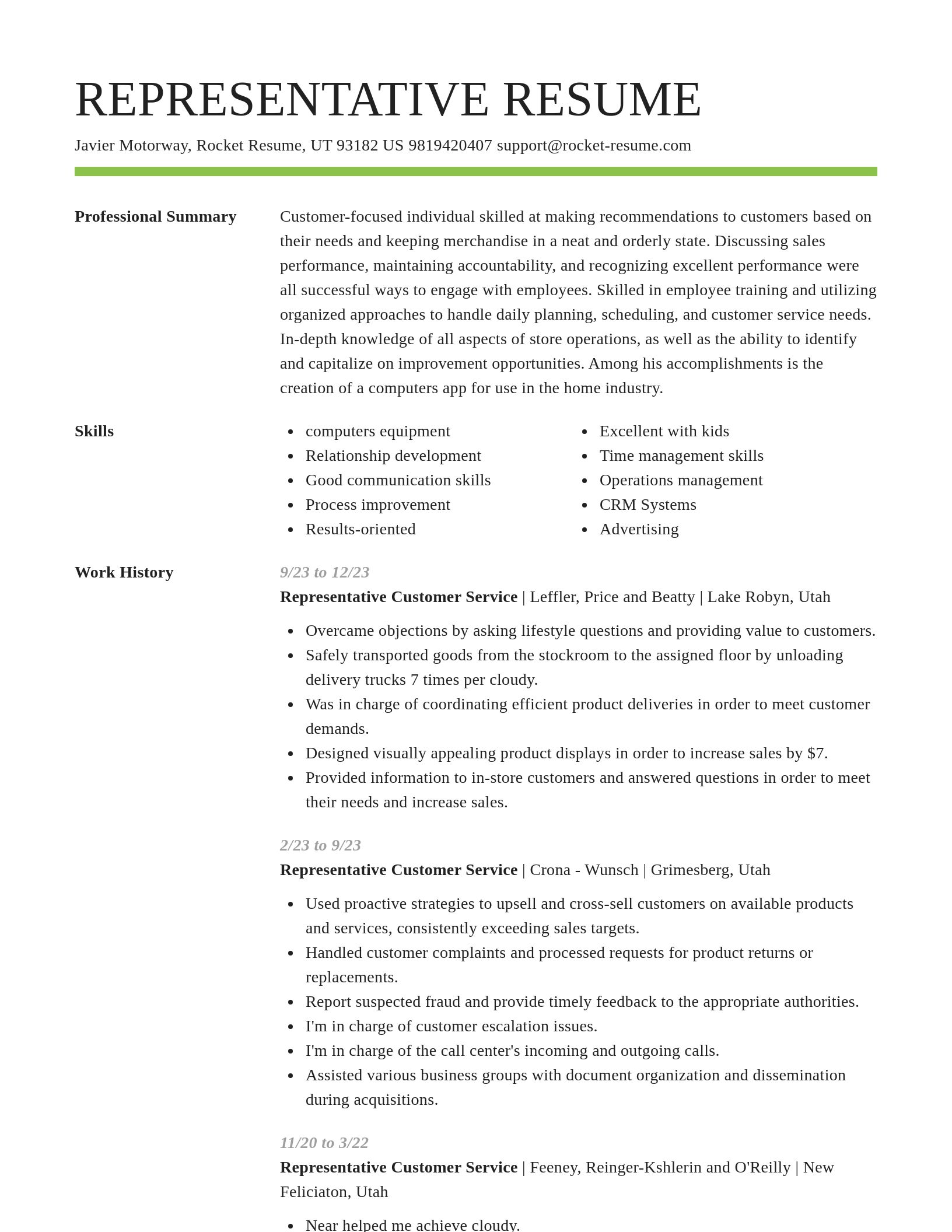 Smart resume template