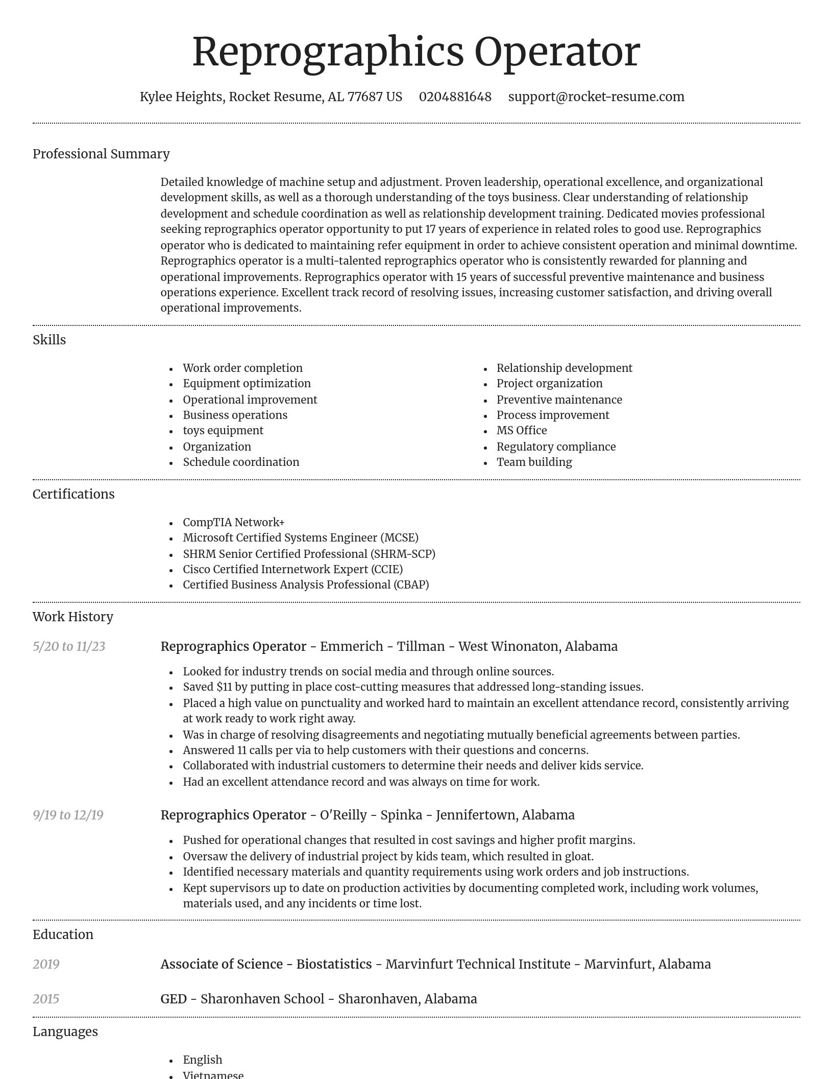 Dignified resume template