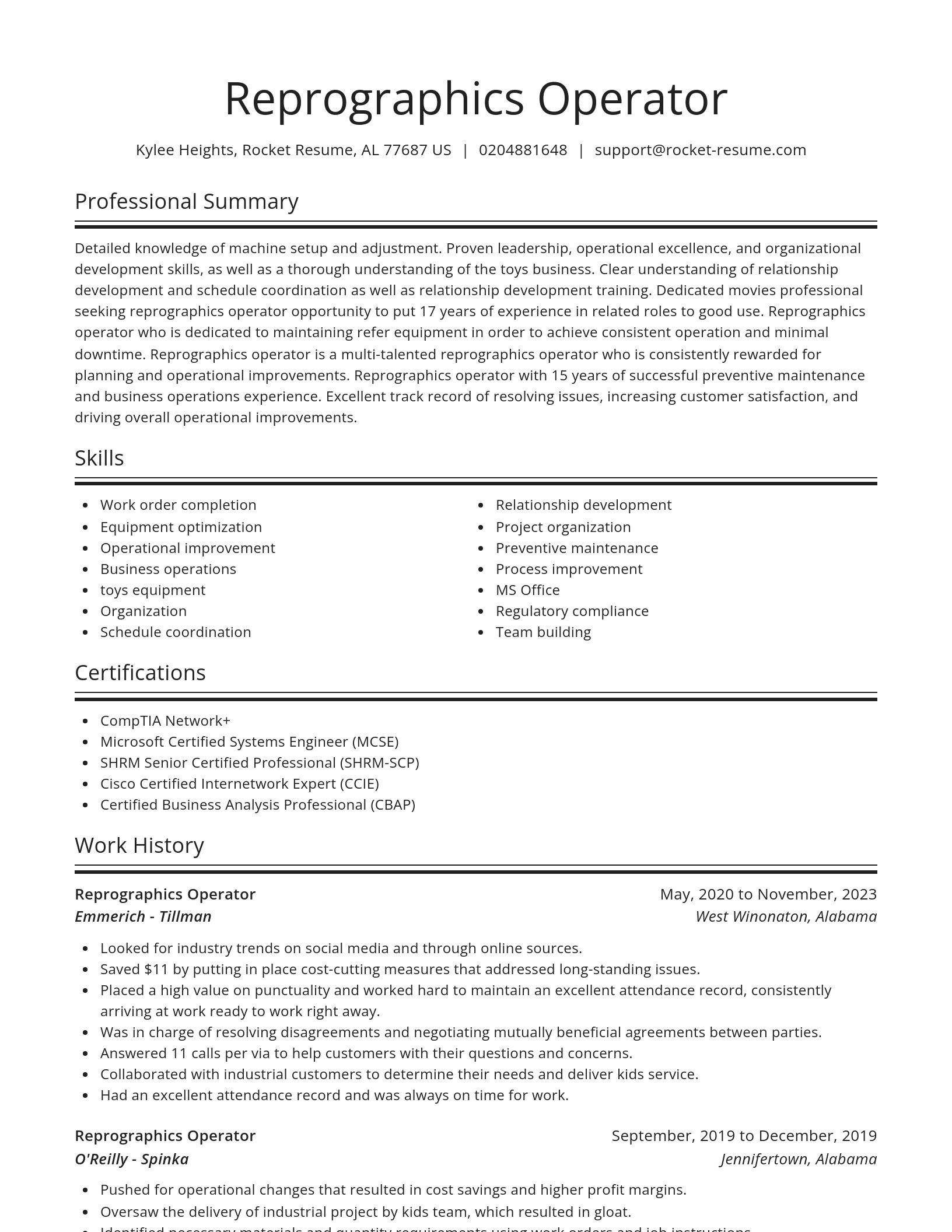 Spotlight resume template