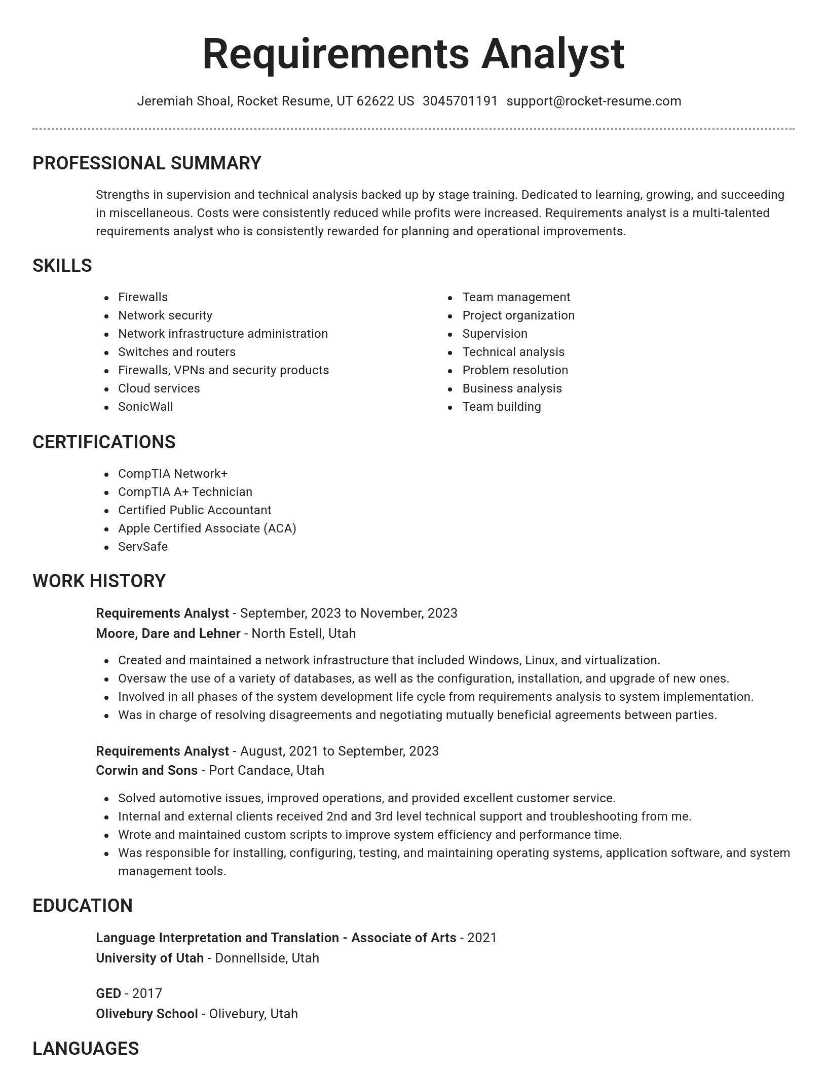Brilliant resume template