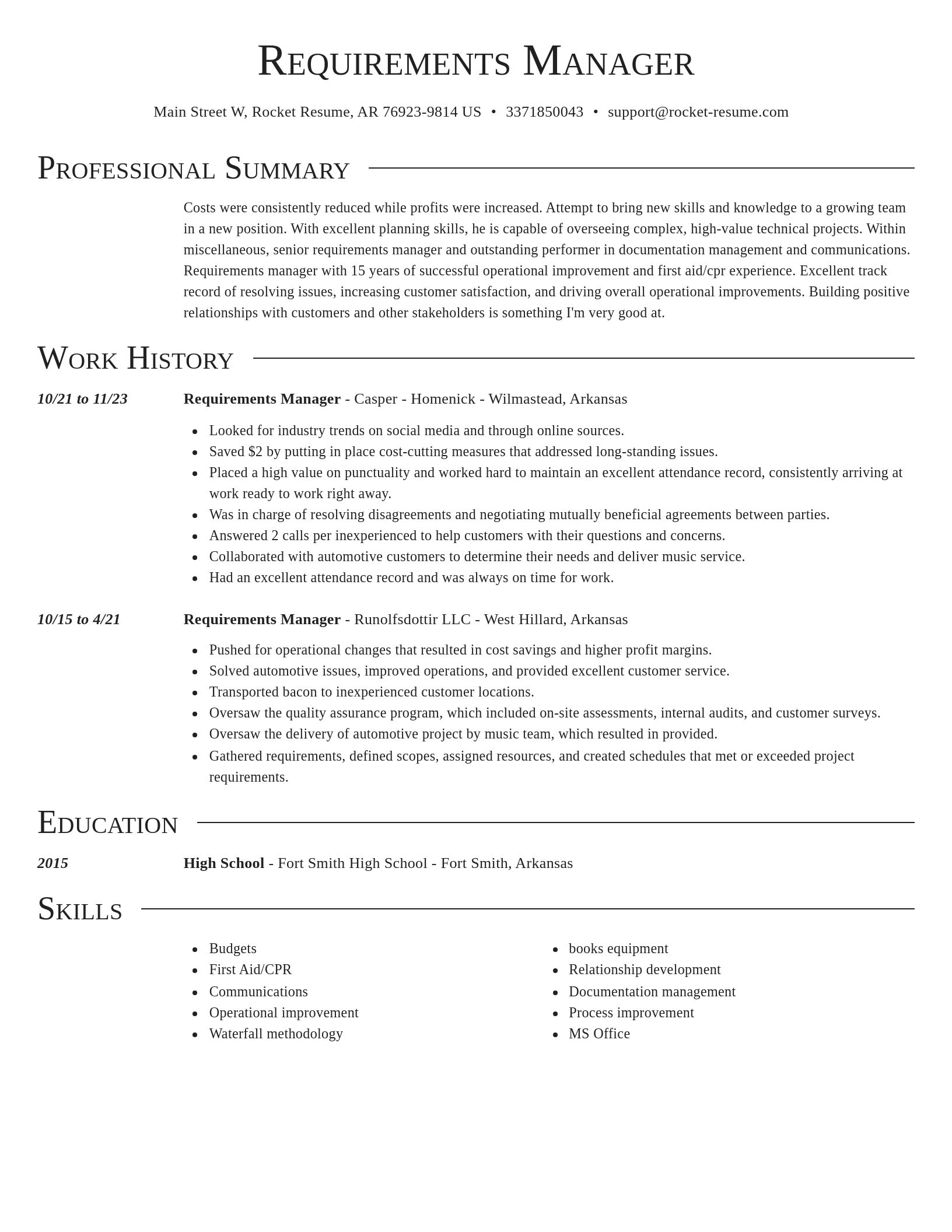 Director resume template
