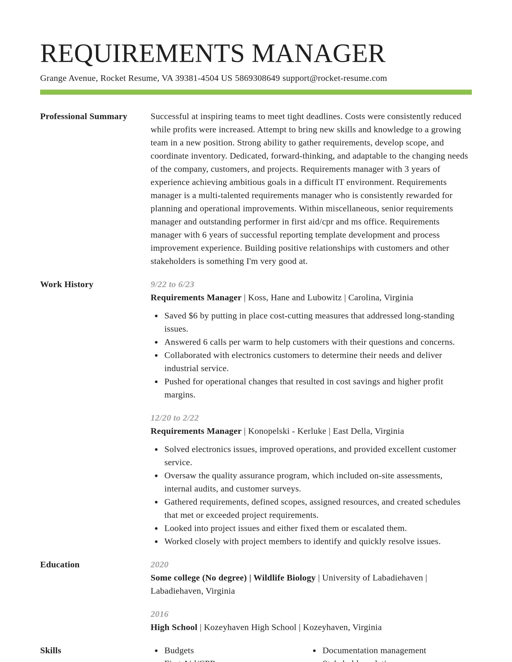 Smart resume template