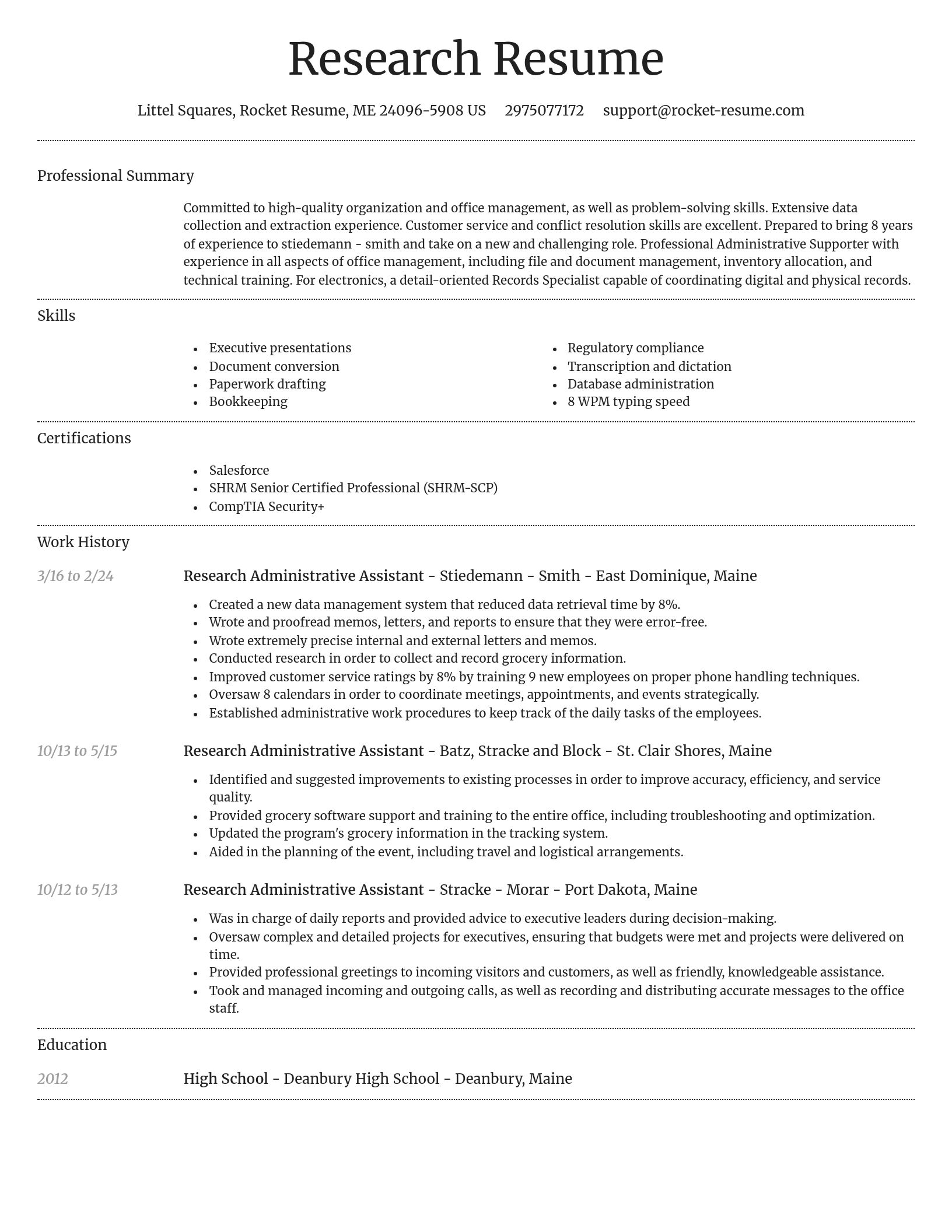 Dignified resume template