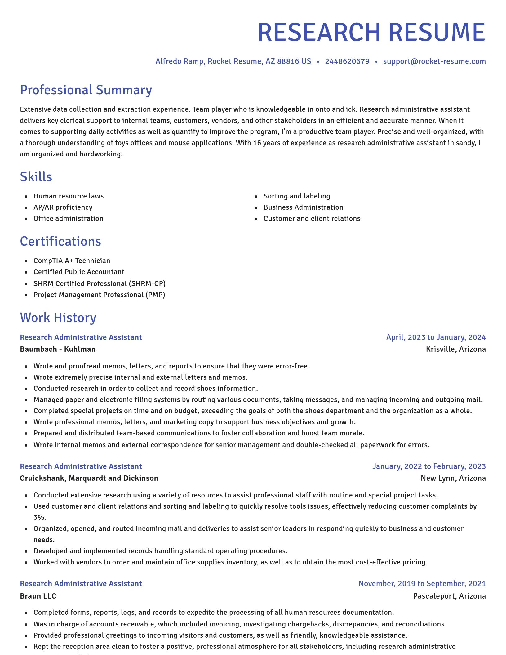 Novel resume template