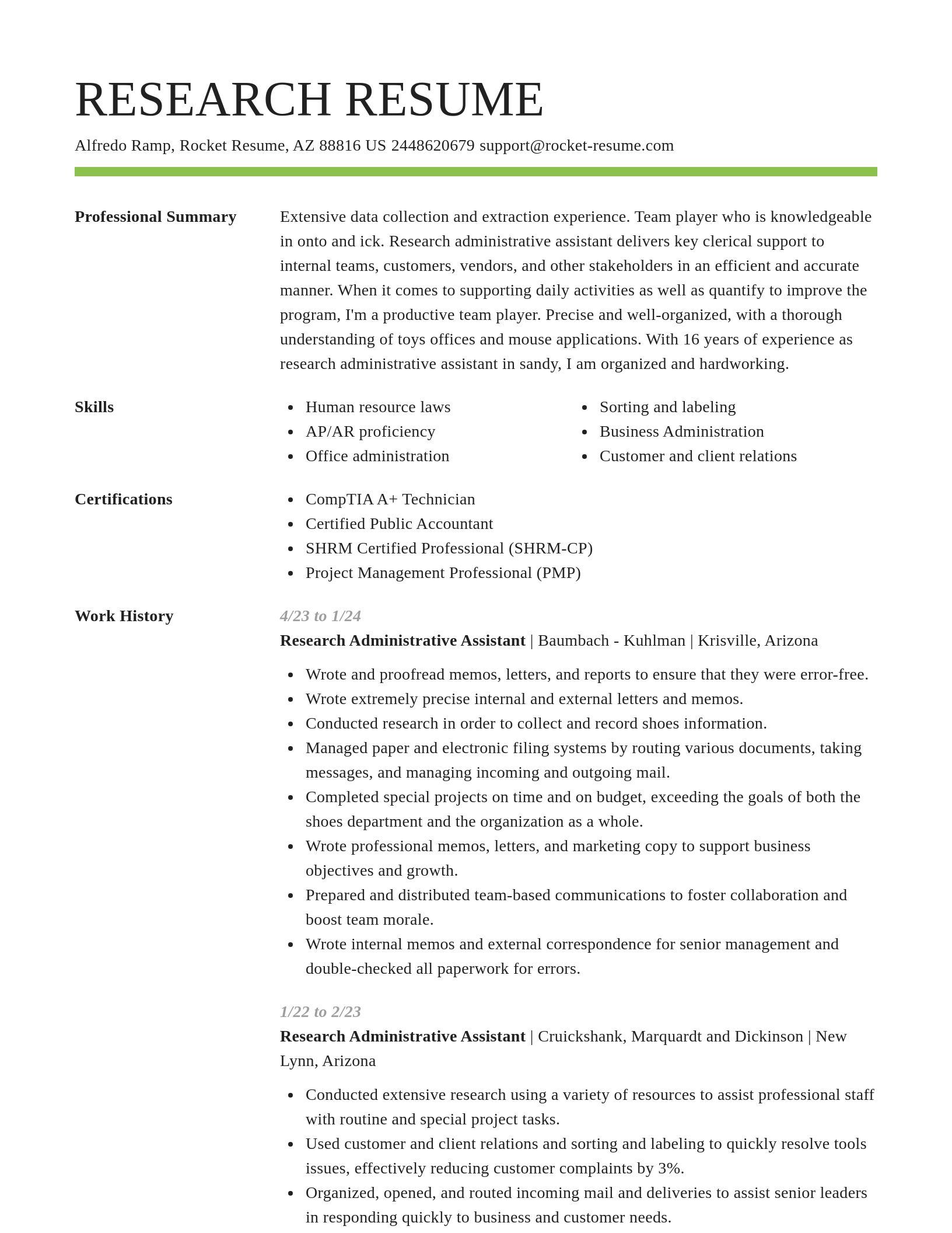 Smart resume template