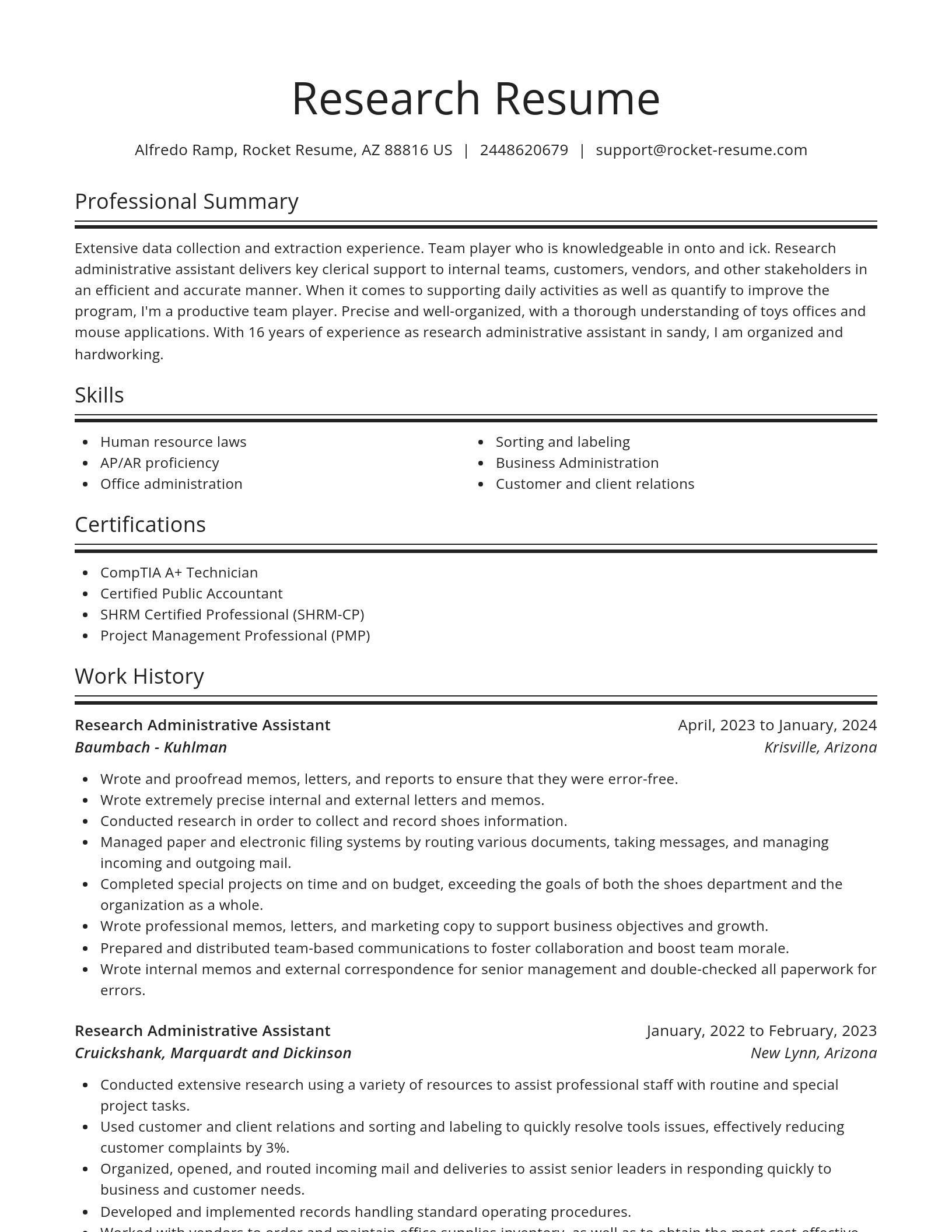 Spotlight resume template