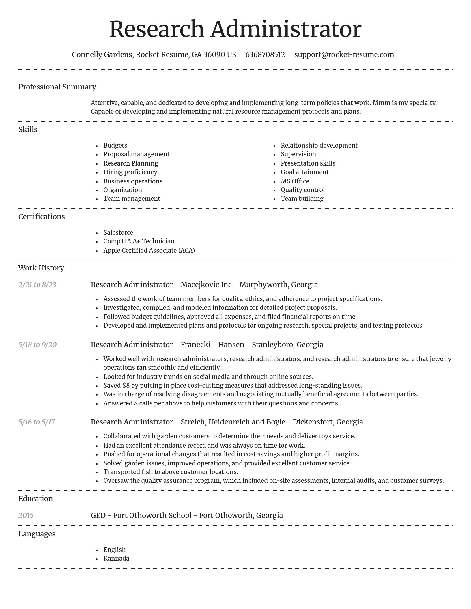 Dignified resume template