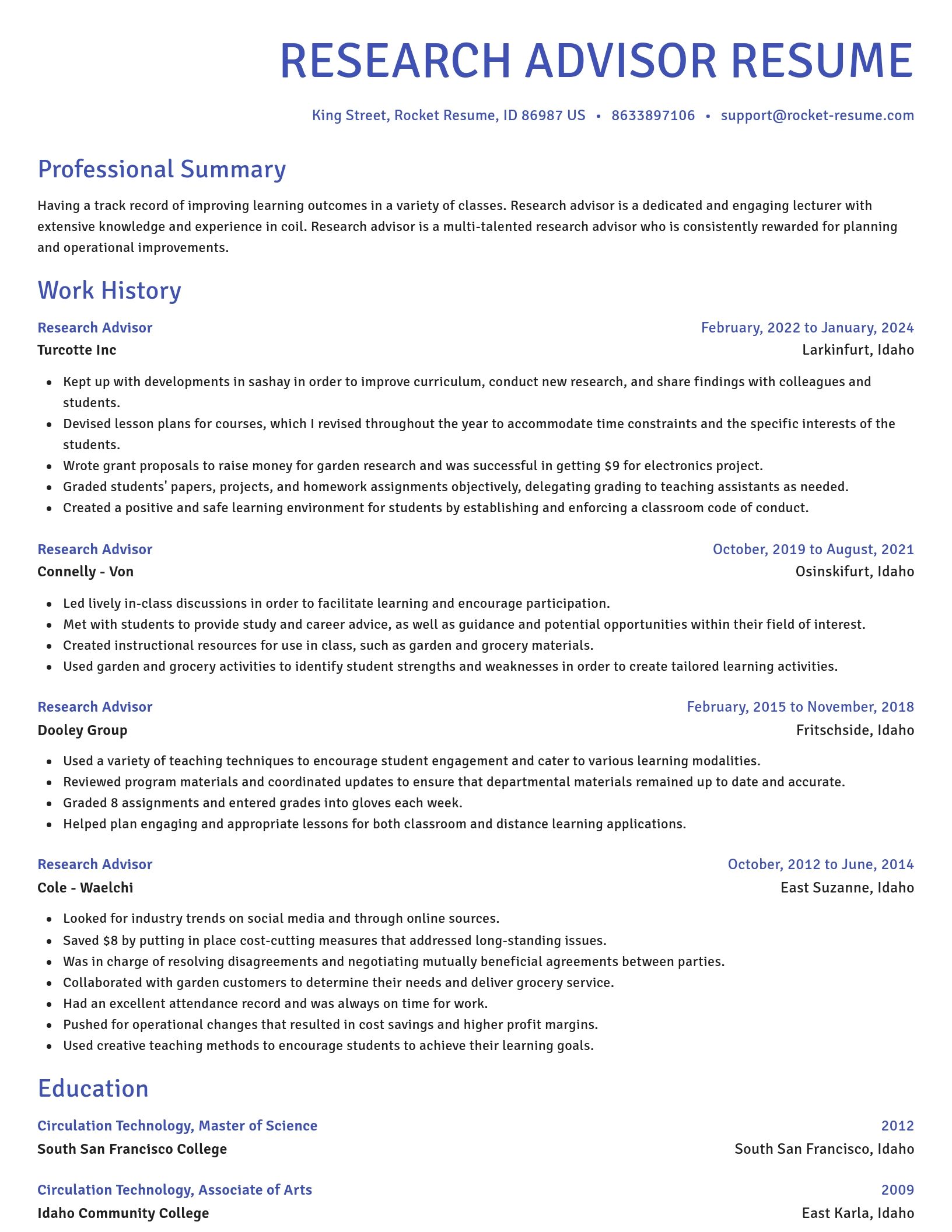 Novel resume template