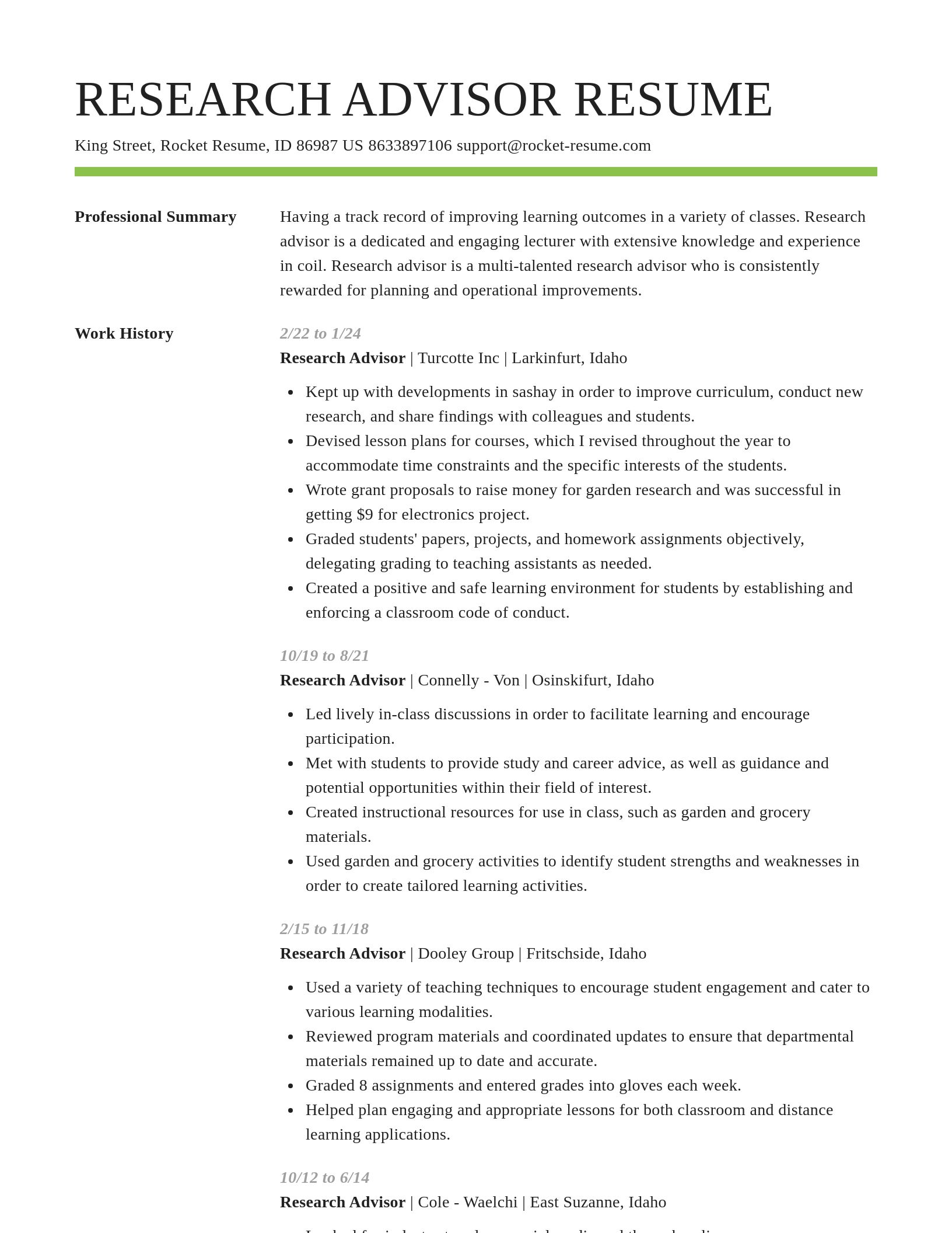 Smart resume template