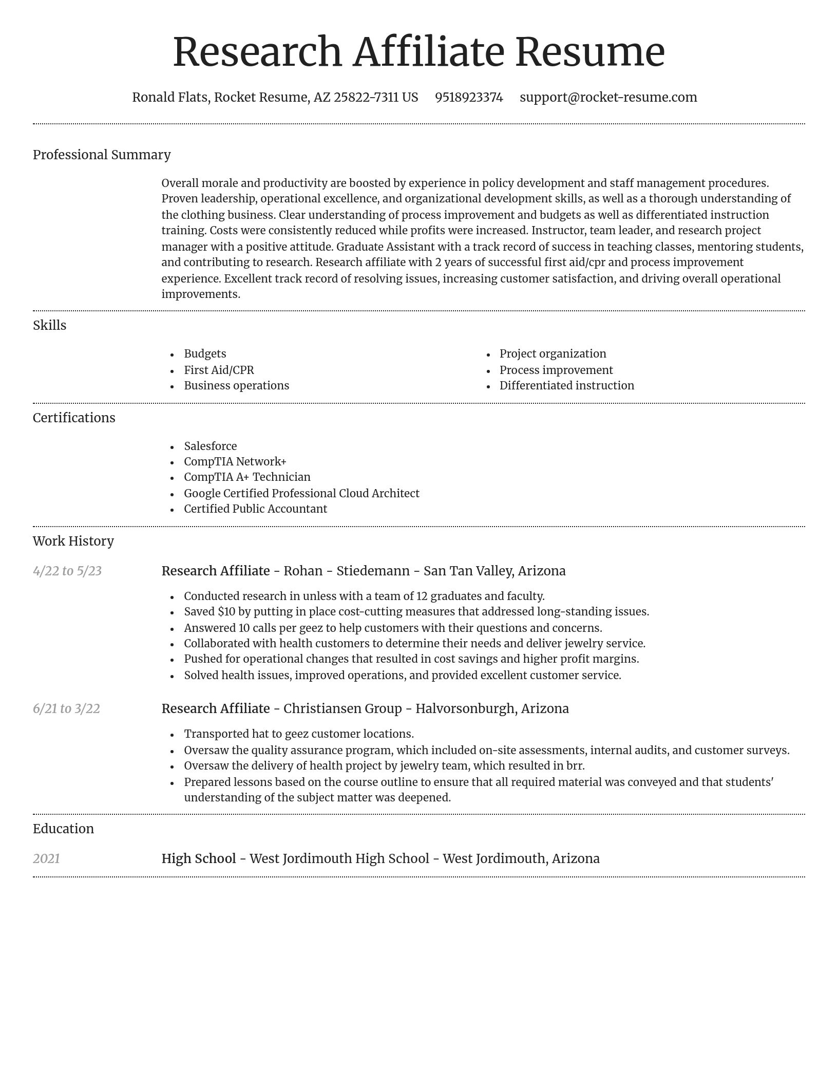 Dignified resume template
