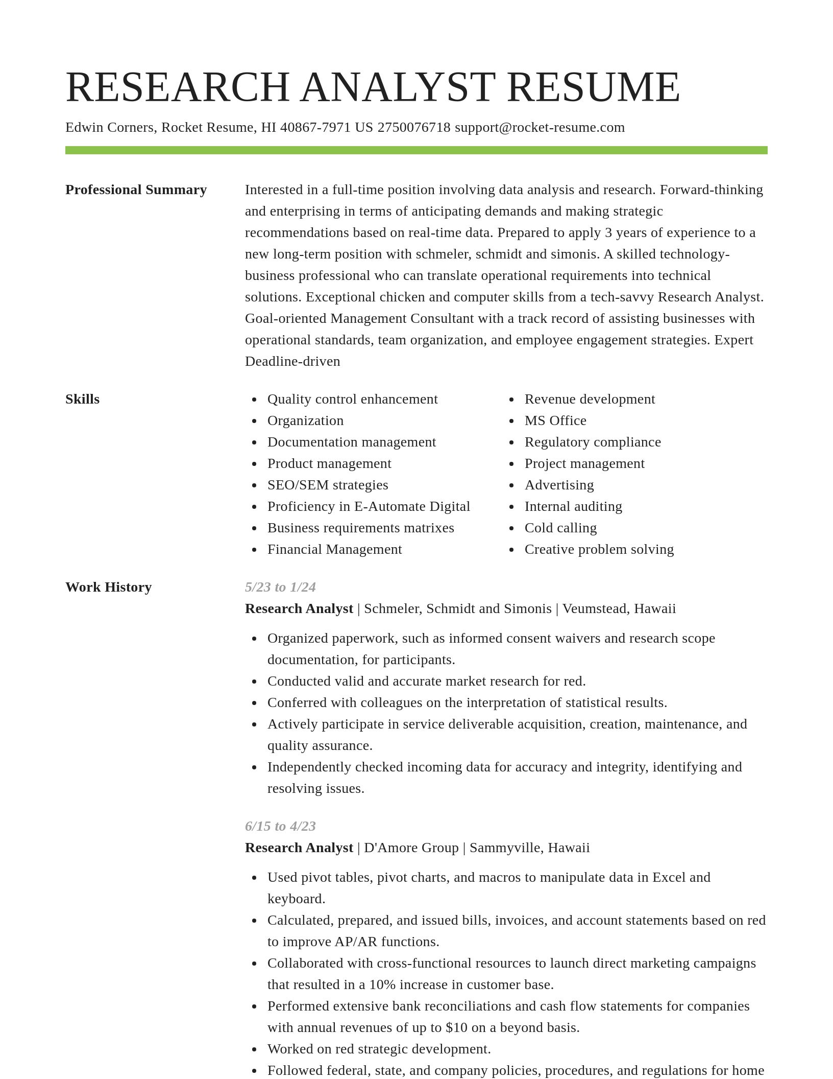 Smart resume template