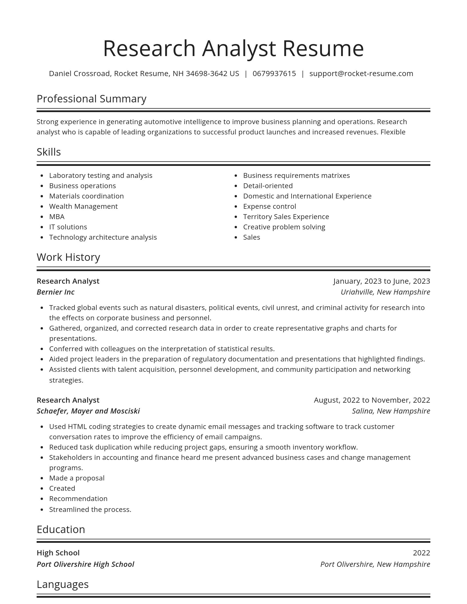 Spotlight resume template