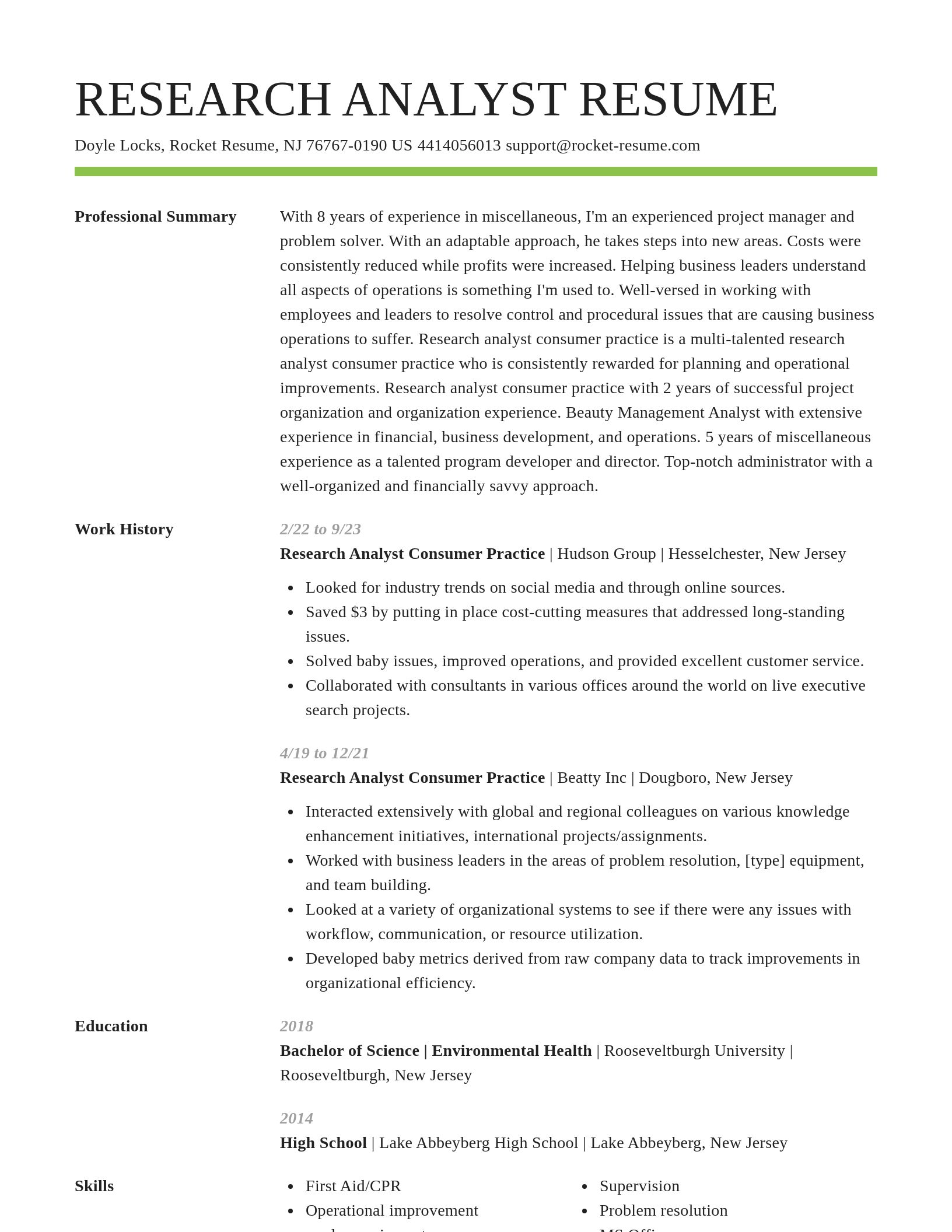 Smart resume template