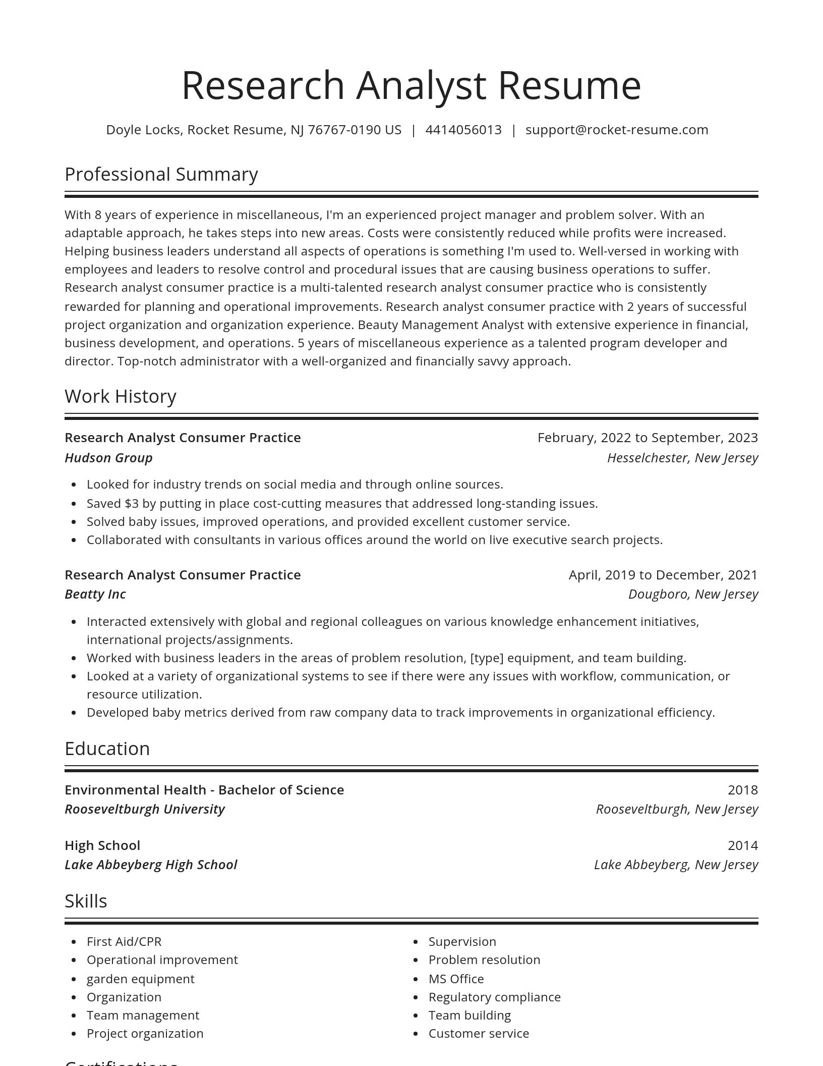 Spotlight resume template