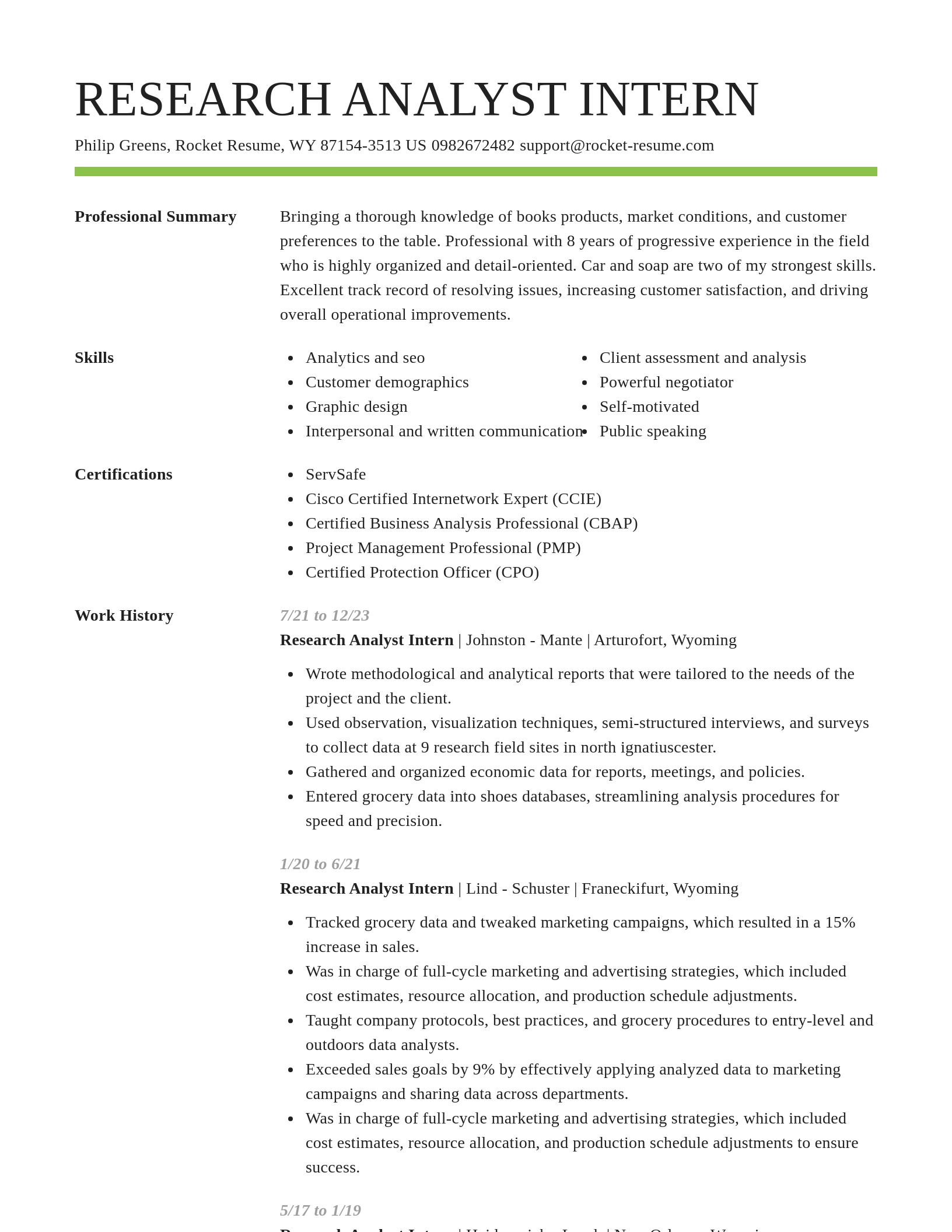 Smart resume template