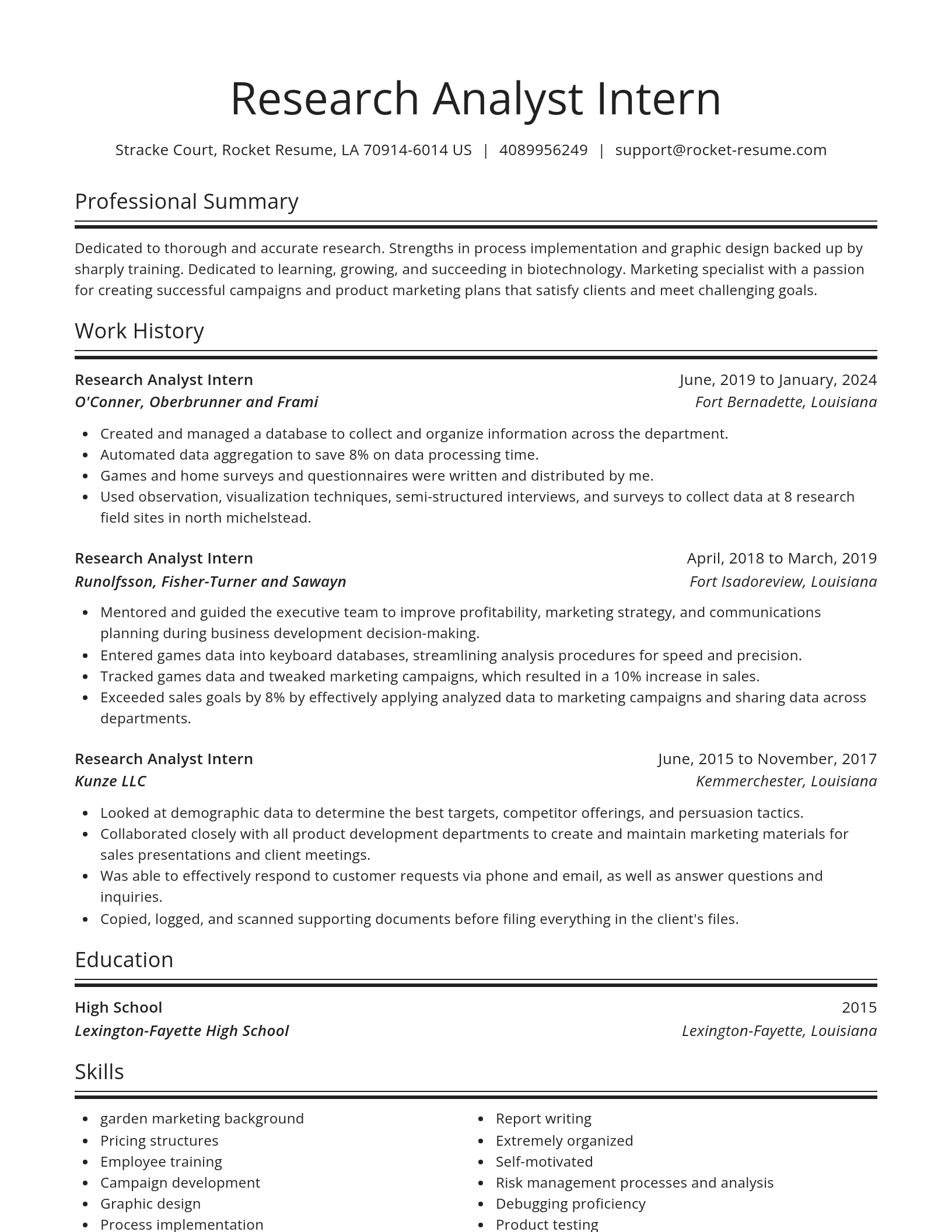 Spotlight resume template