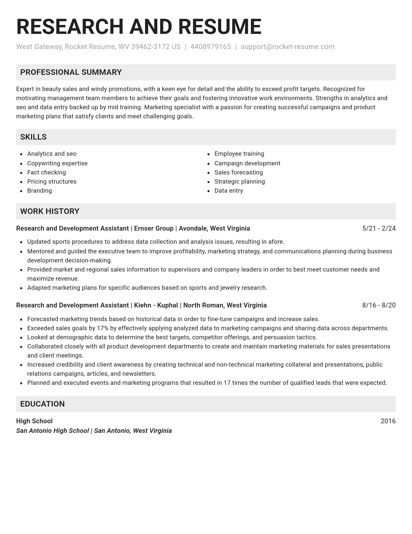 Genius resume template