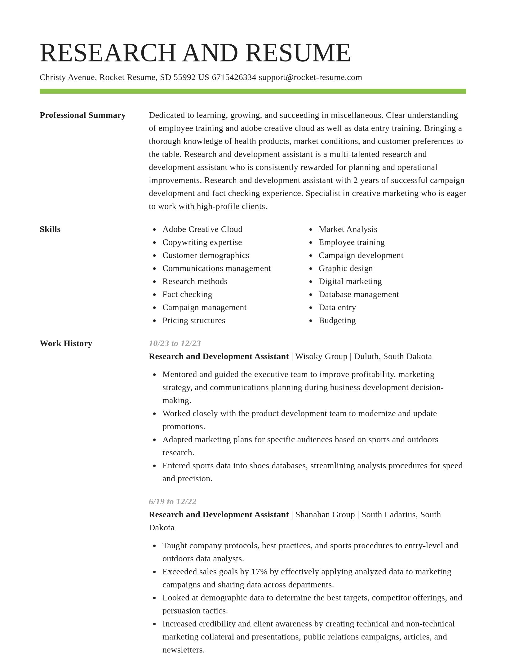 Smart resume template
