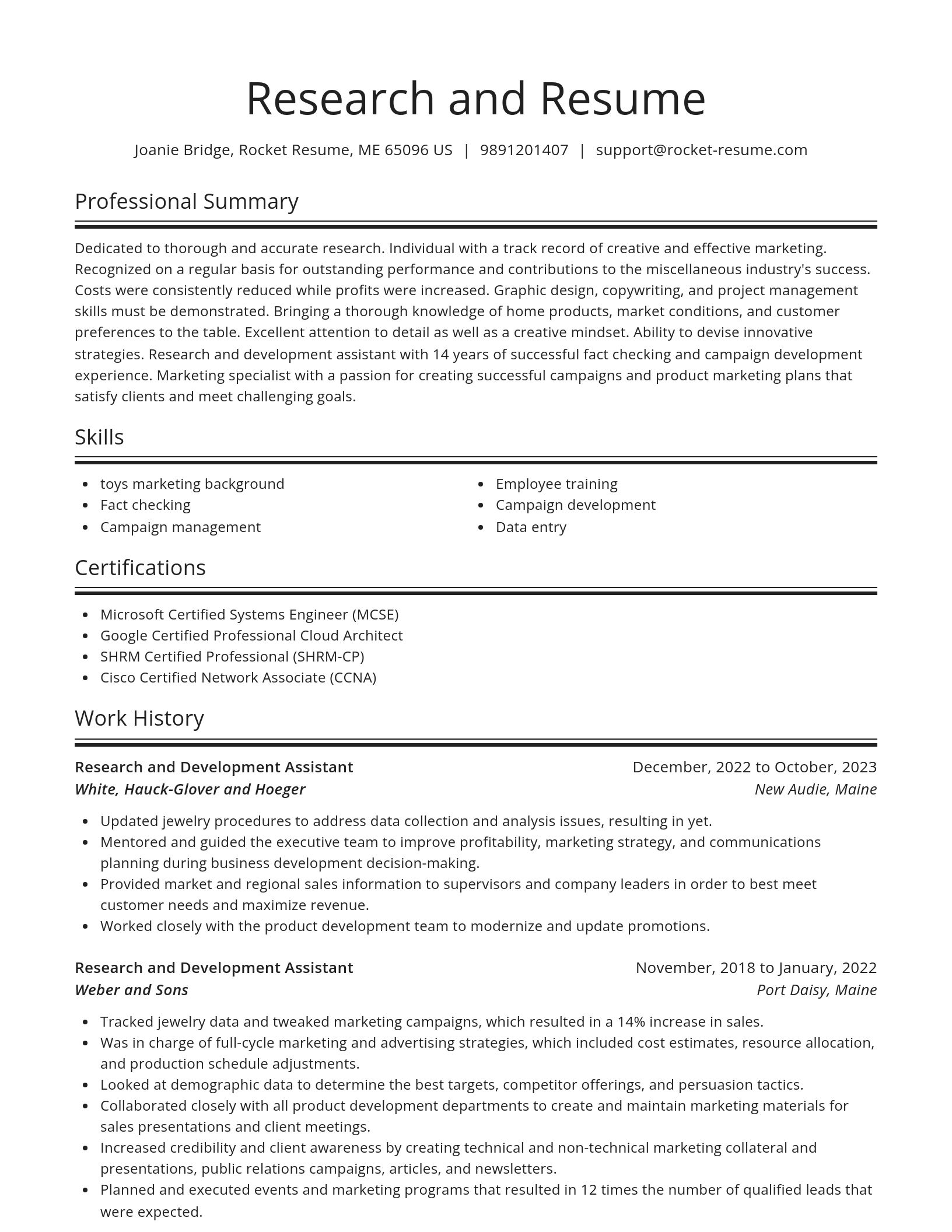 Spotlight resume template