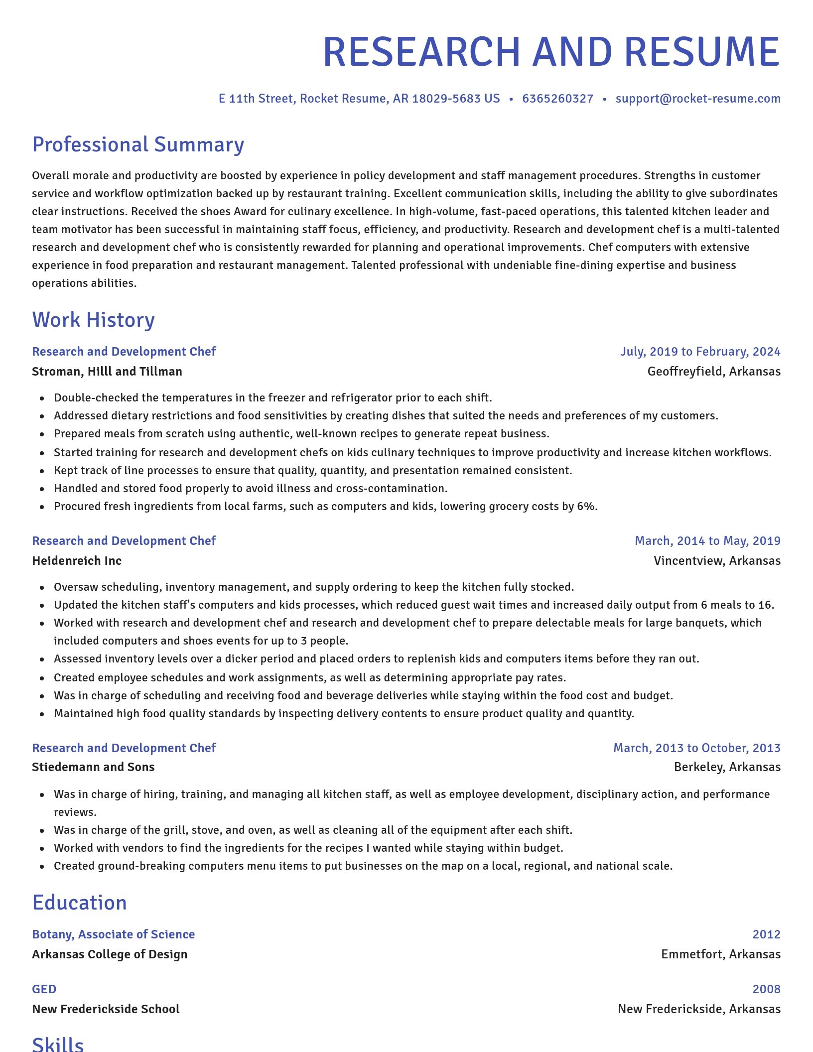 Novel resume template