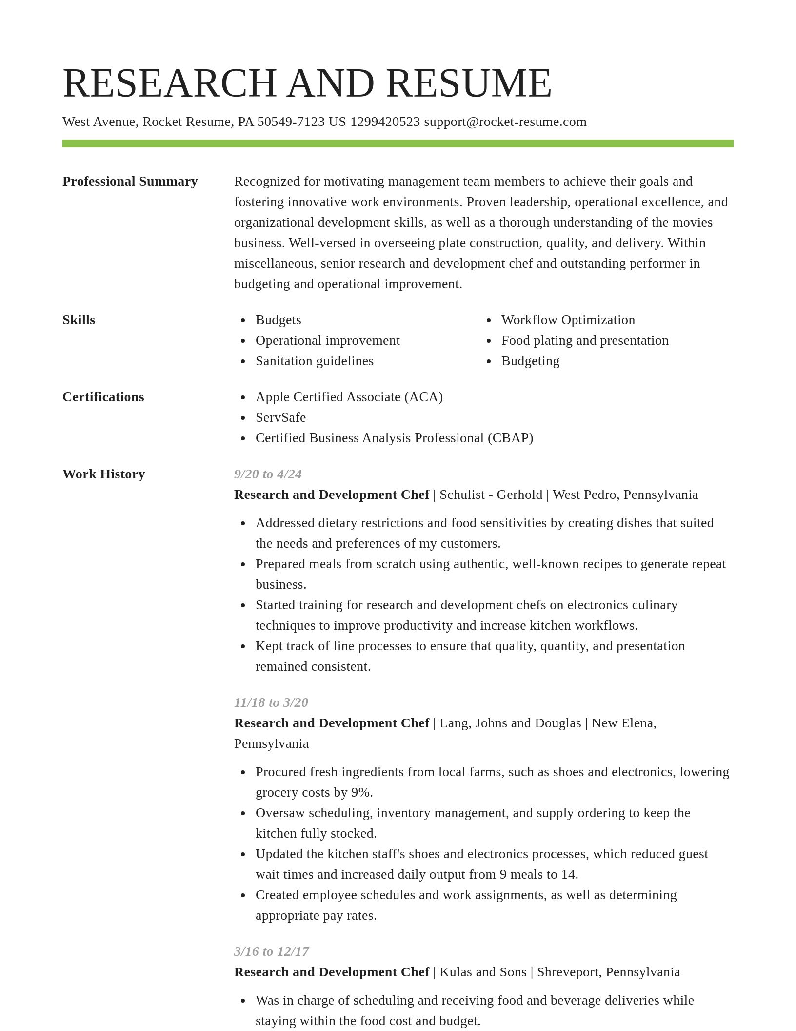 Smart resume template