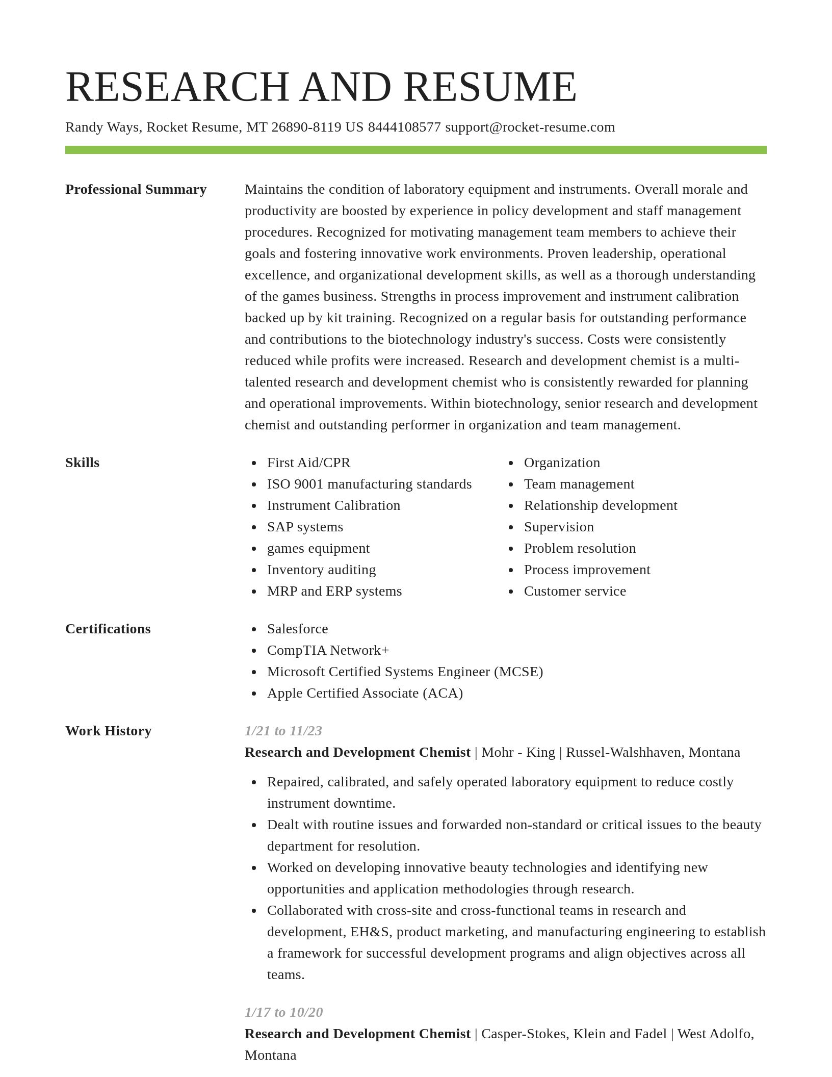 Smart resume template