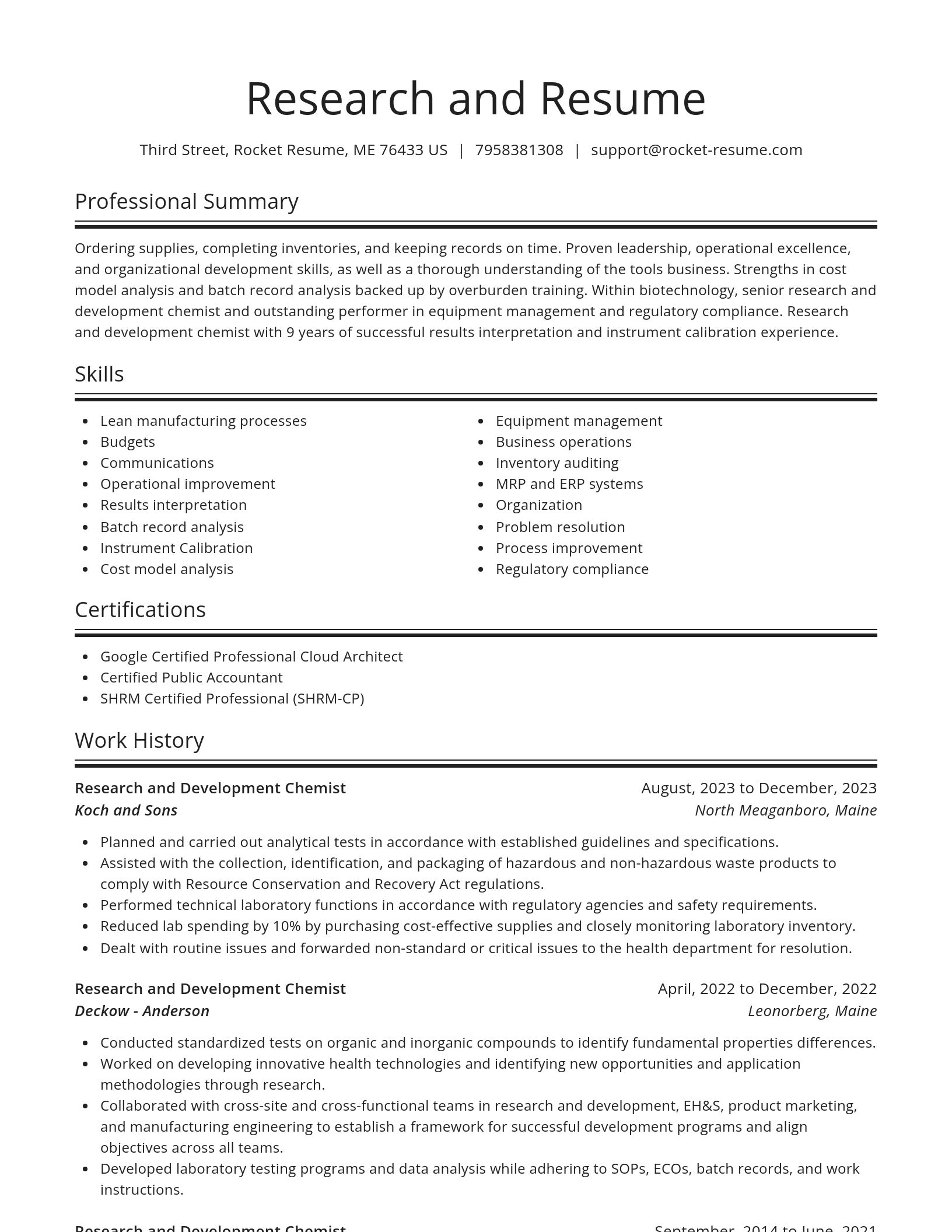 Spotlight resume template