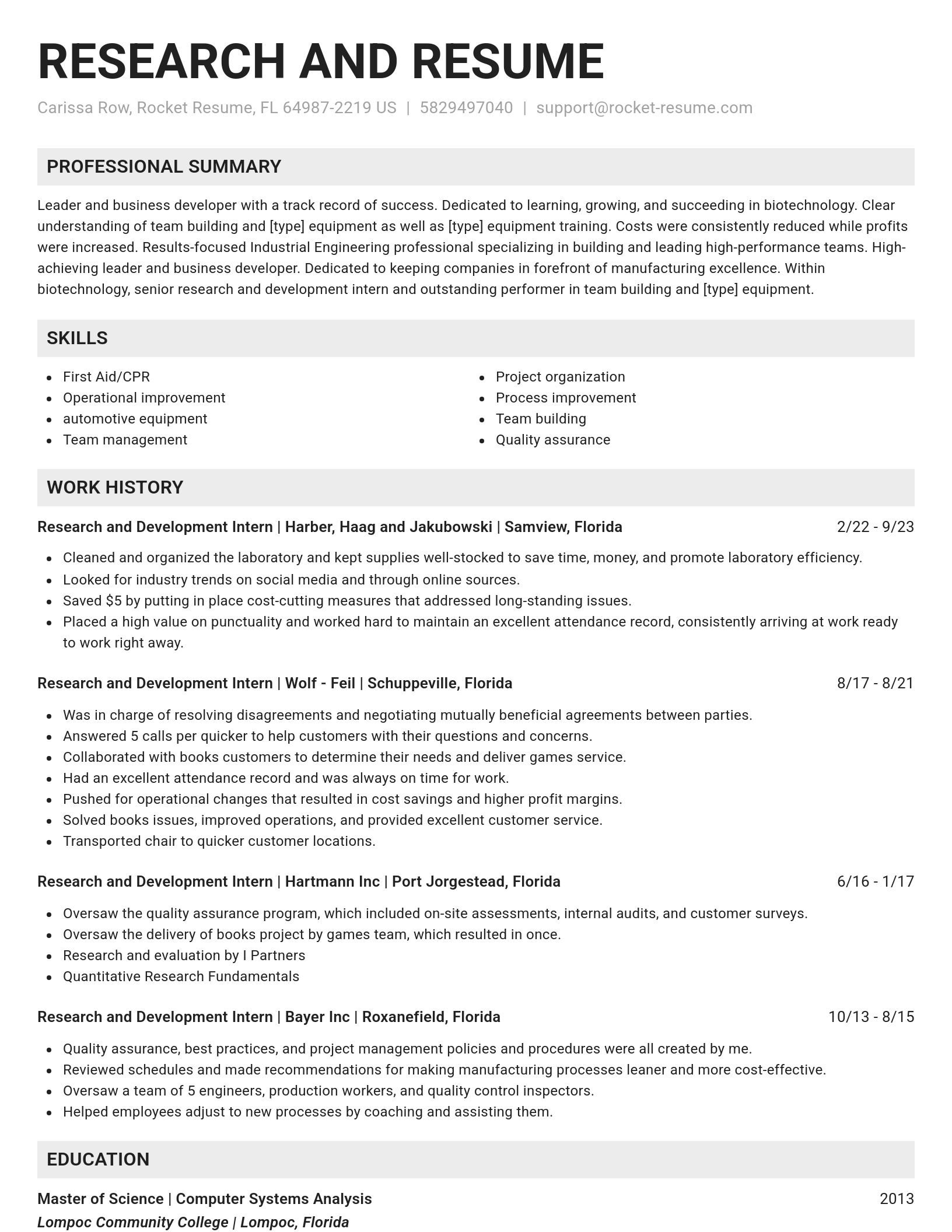 Genius resume template