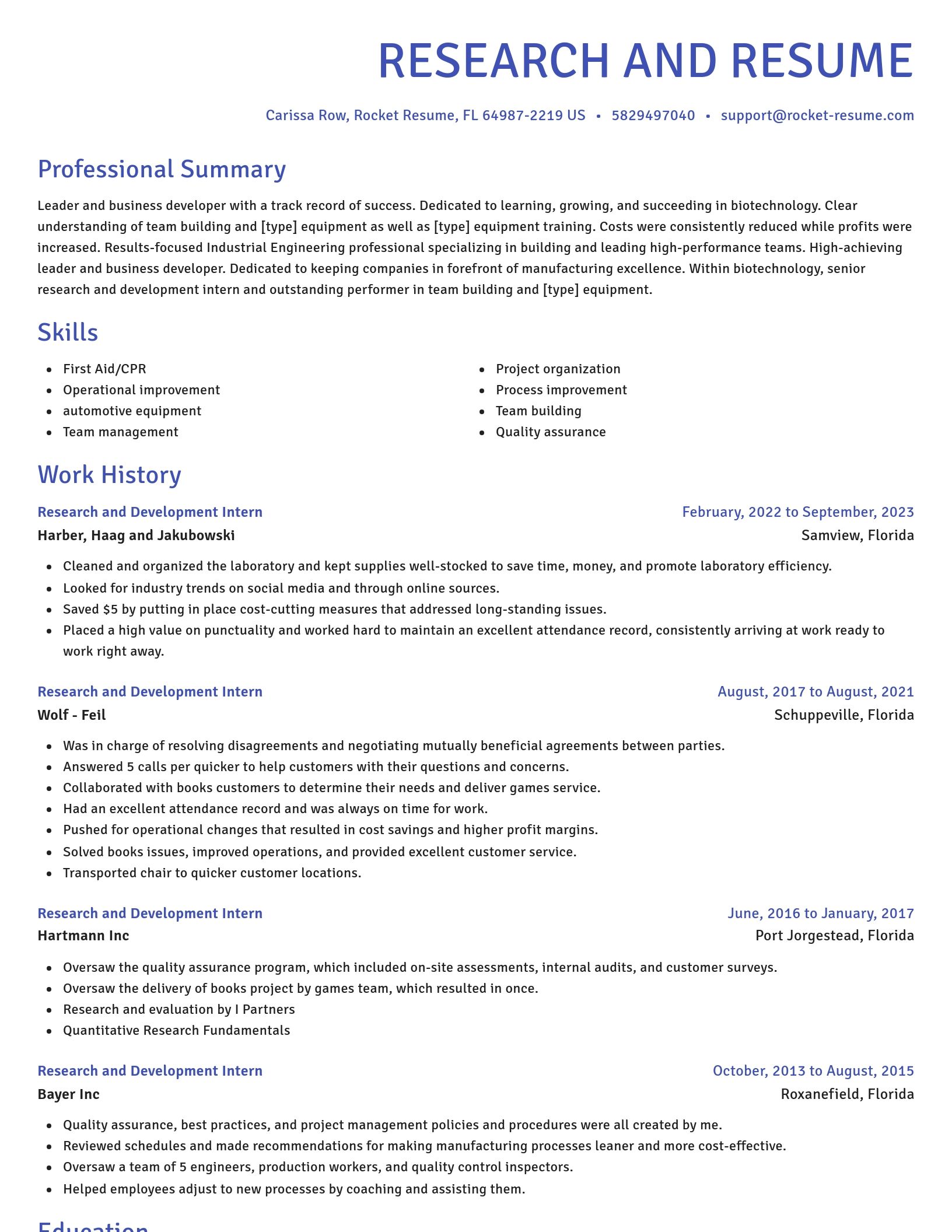 Novel resume template